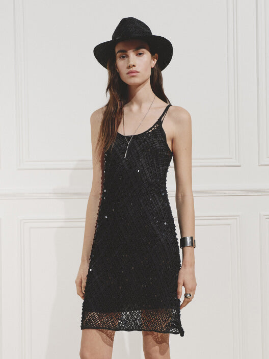 MO&Co. Women's Black Sequin T-shirt Party Dress Pullover with Letter MO&Co. Women's Black Sequin T-shirt Party Dress Pullover with Letter