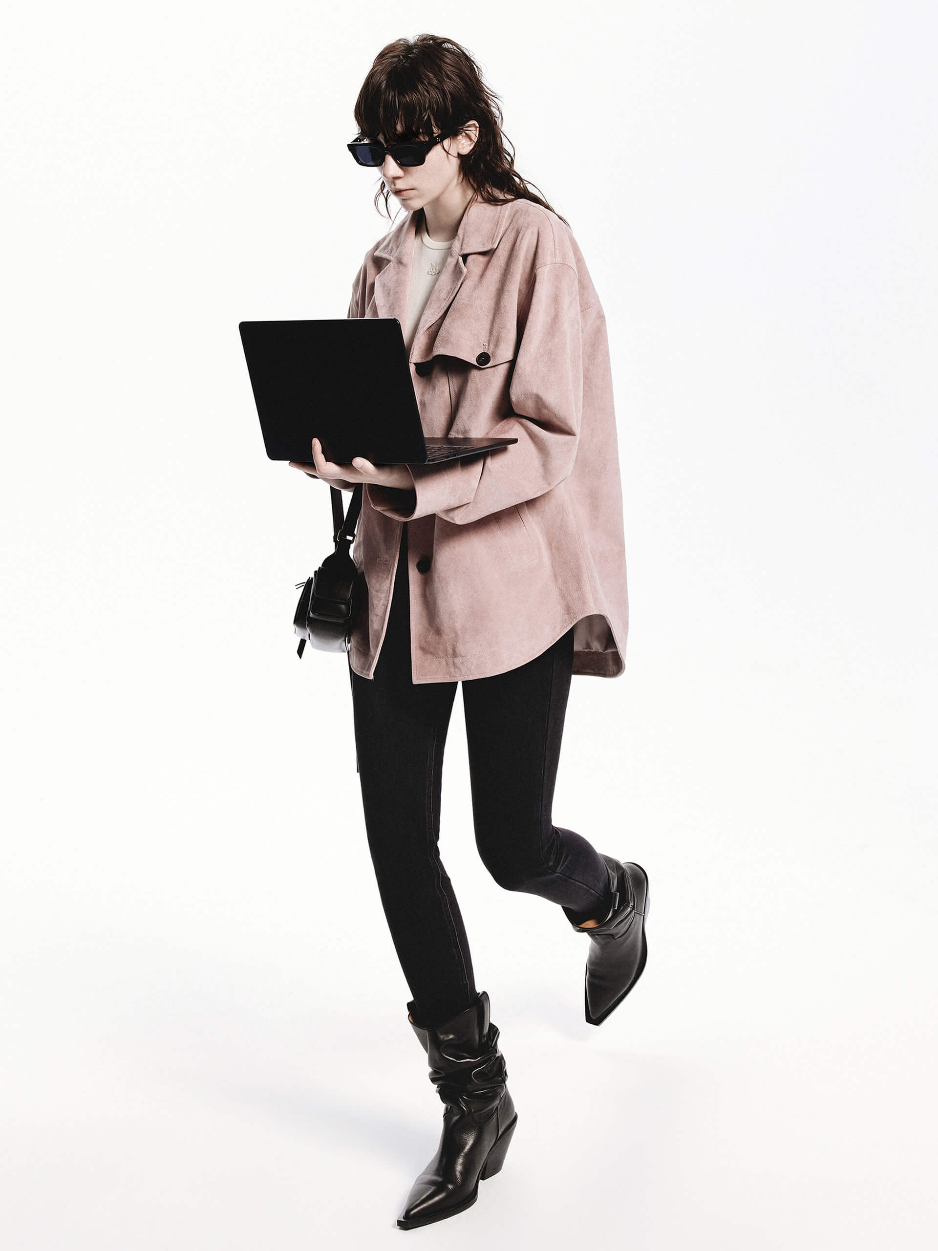 MO&Co. Women's Front Pocket Suede Coat