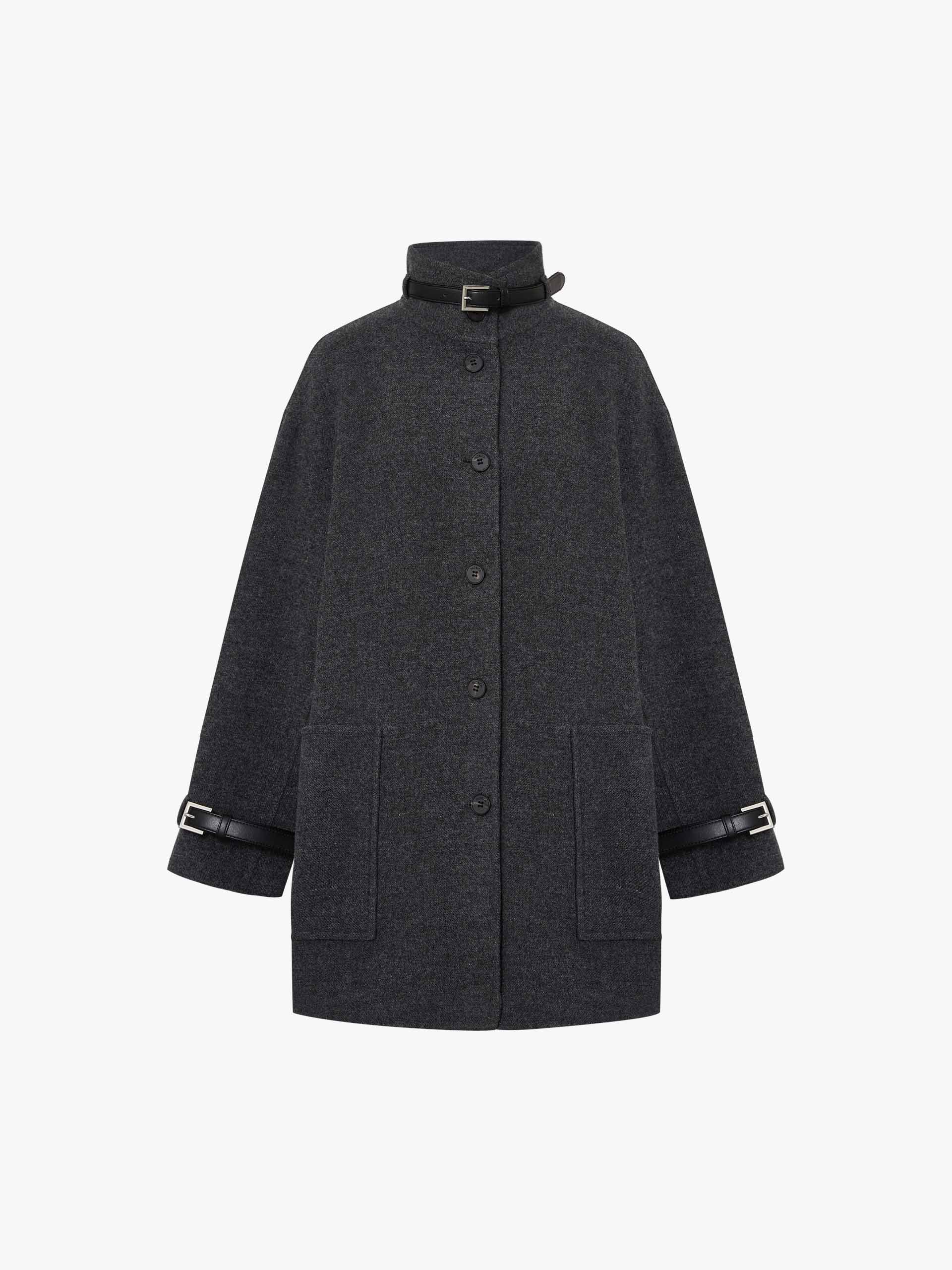 MO&Co. Women's Buckle Detail Wool Coat