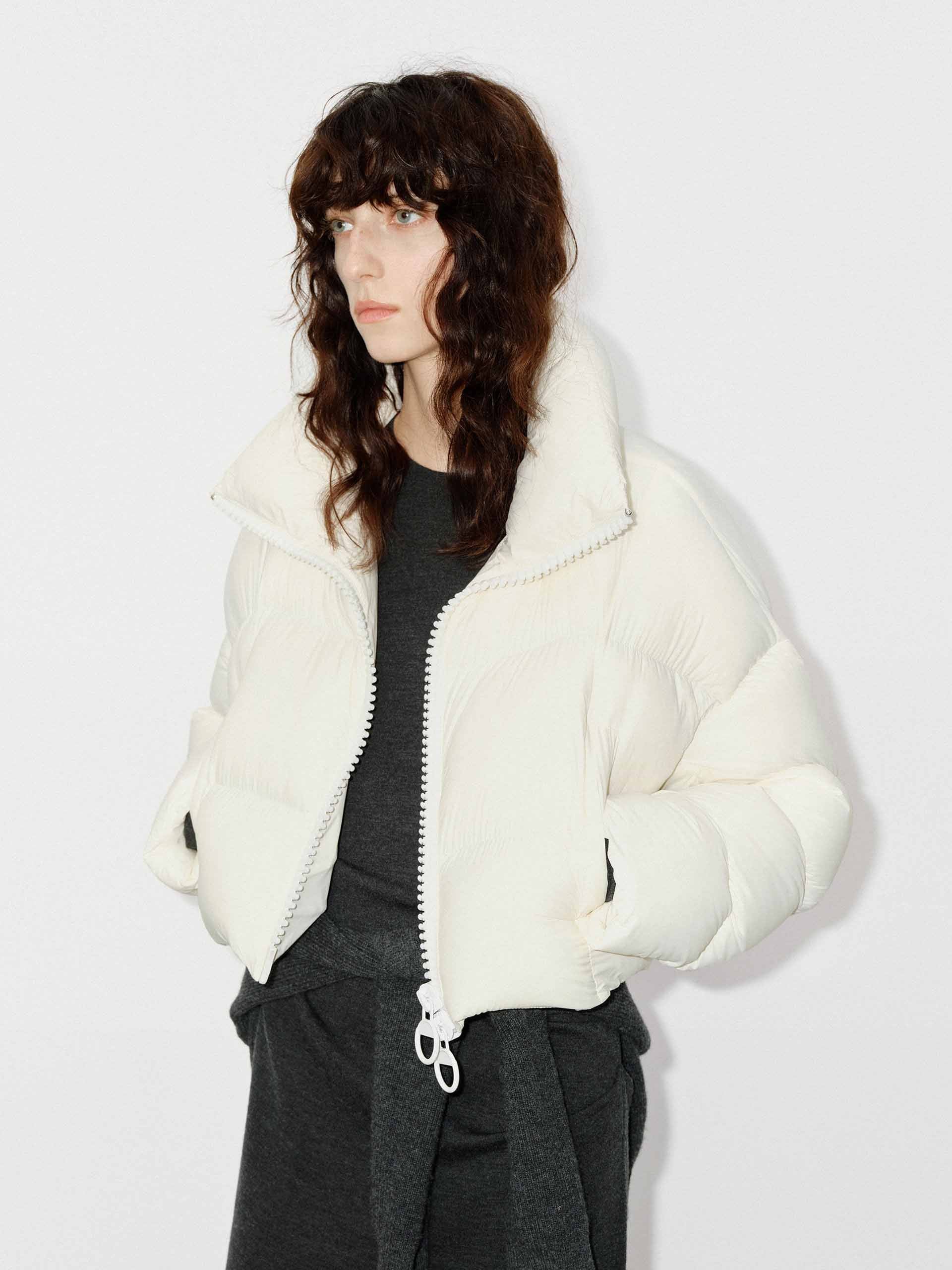 MO&Co. Women's Cropped Zipper Down Jacket