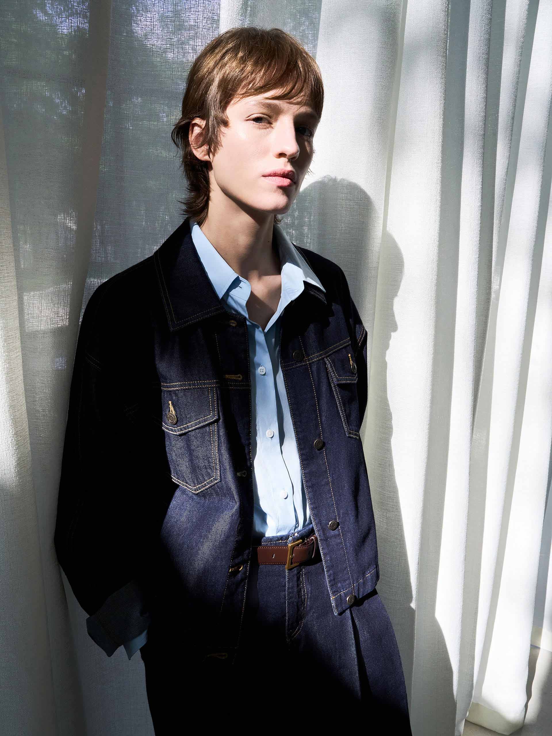 MO&Co. Women's Fitted Denim Jacket