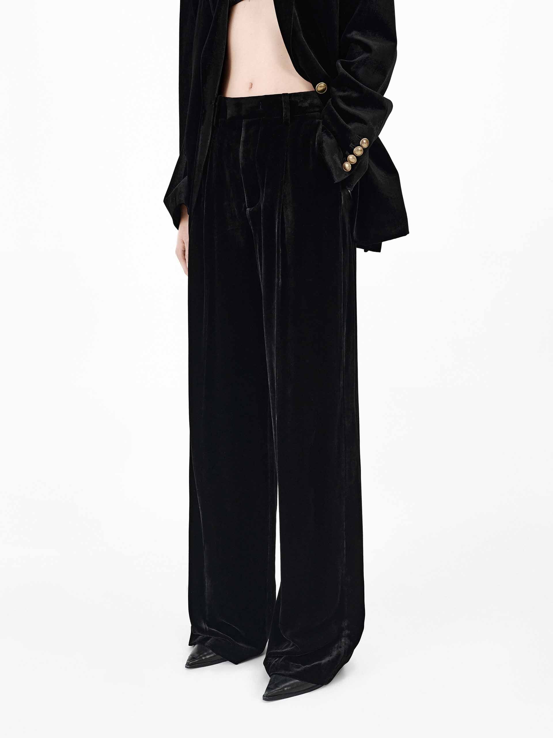 MO&Co. Women's Straight Velvet Pants