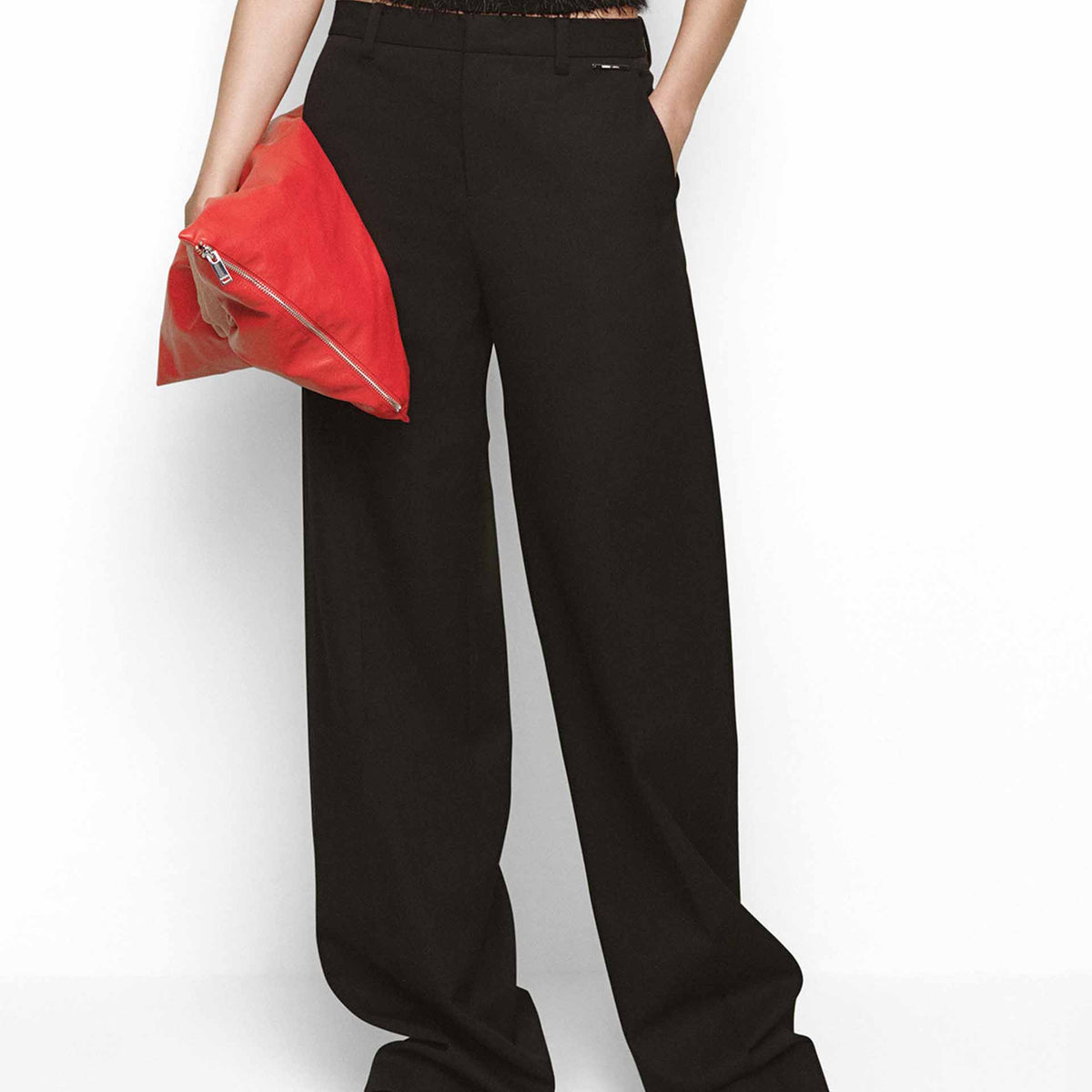MO&Co. Women's Side Cutout Wool Pants