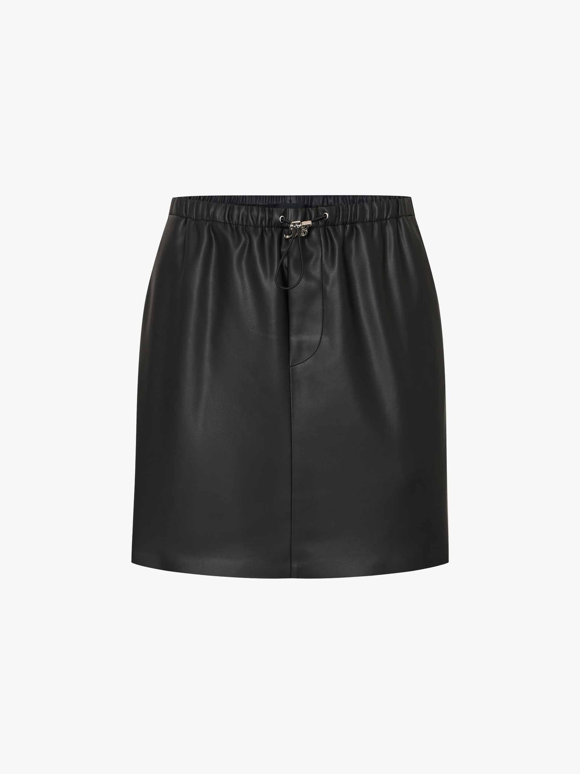 MO&Co. Women's Elastic Waist Leather Skirt