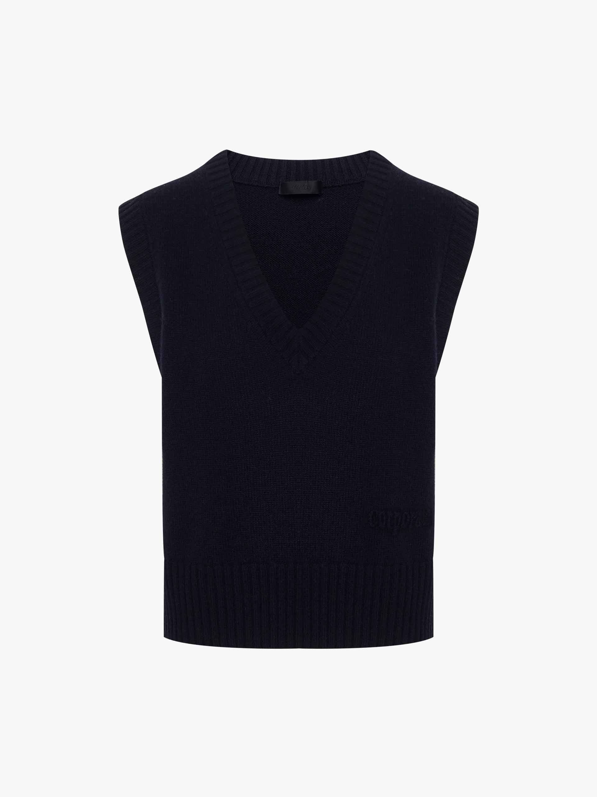 MO&Co. V-Neck Knit Vest - Luxury Wool Cashmere Blend
