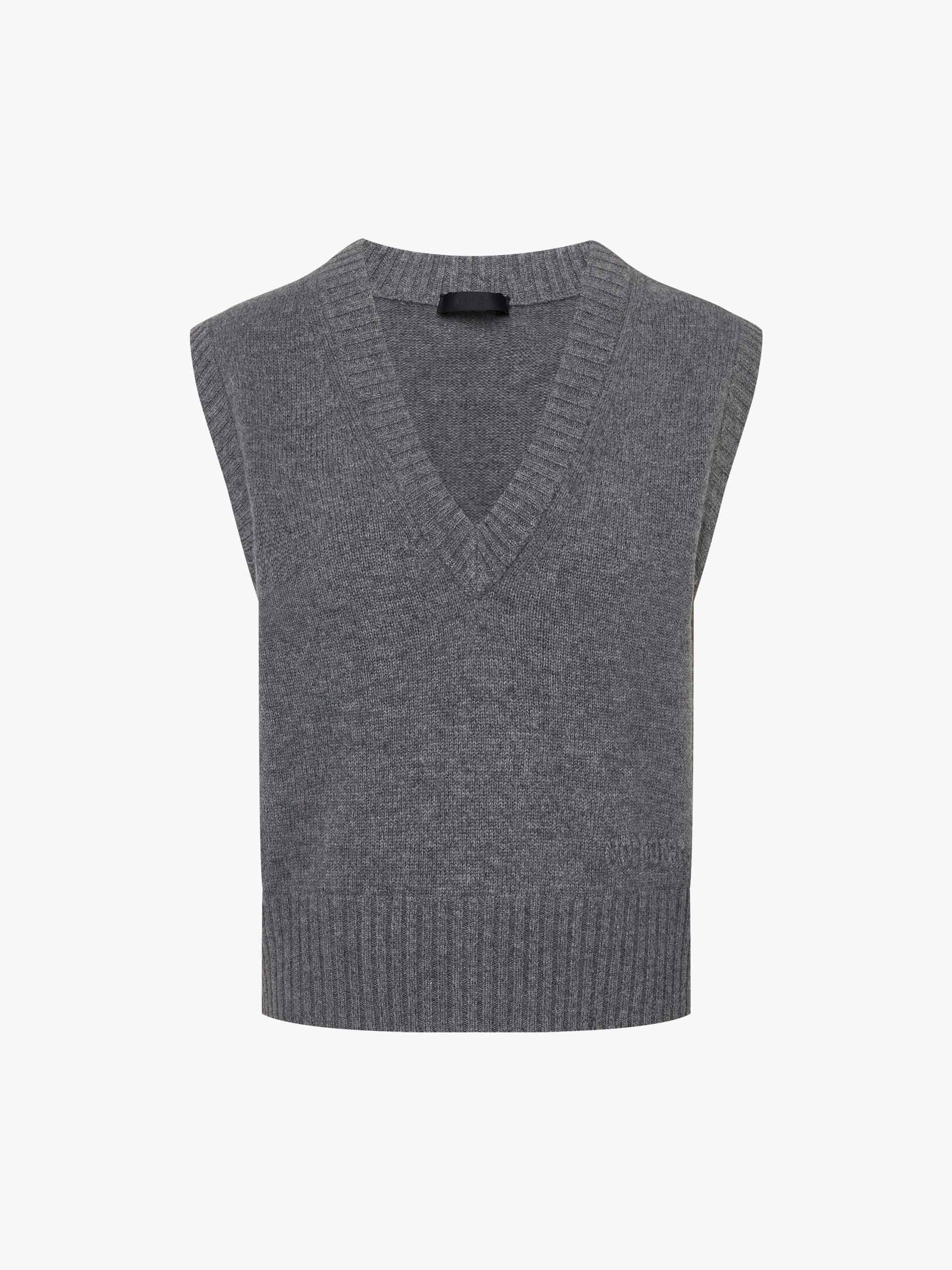MO&Co. V-Neck Knit Vest - Luxury Wool Cashmere Blend