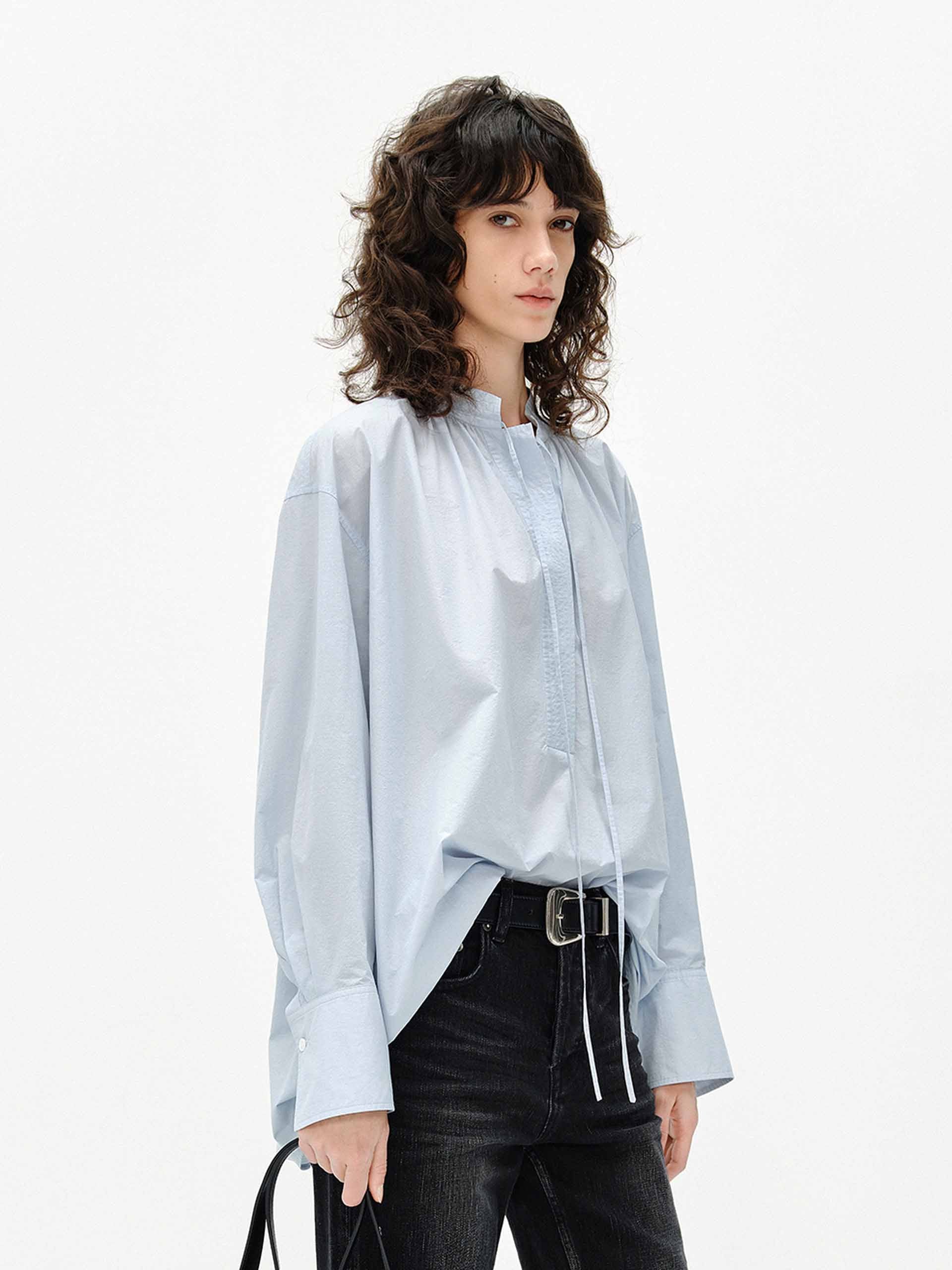 coito 　nui mond cotton silk blouse MO&Co. Women's Cotton Blend Tie Blouse