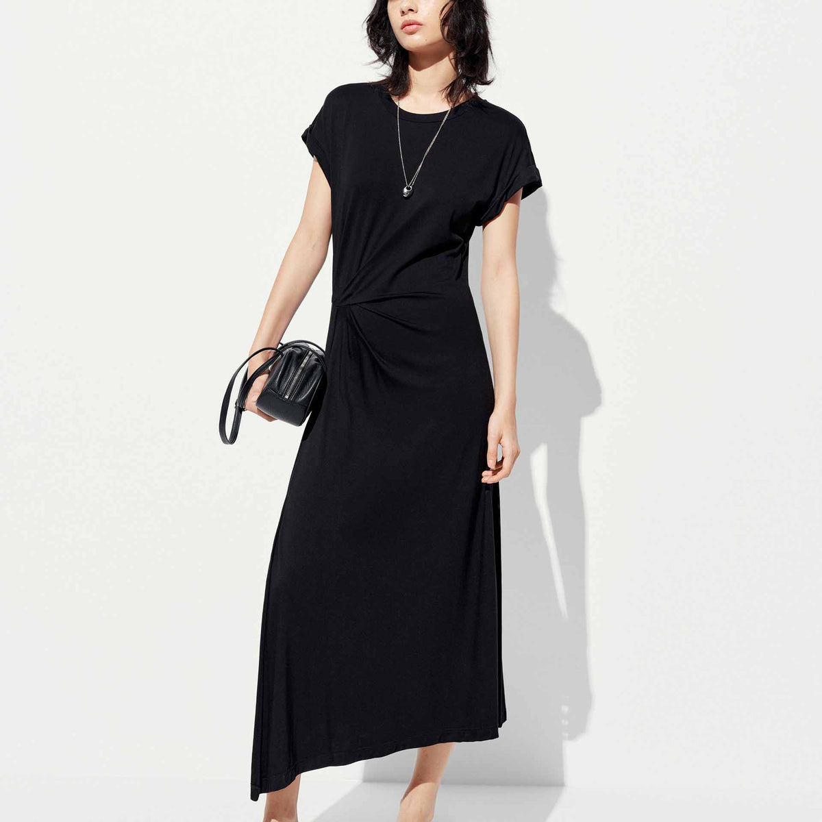 MO&Co. Women's Side Slit Pleated Midi Dress