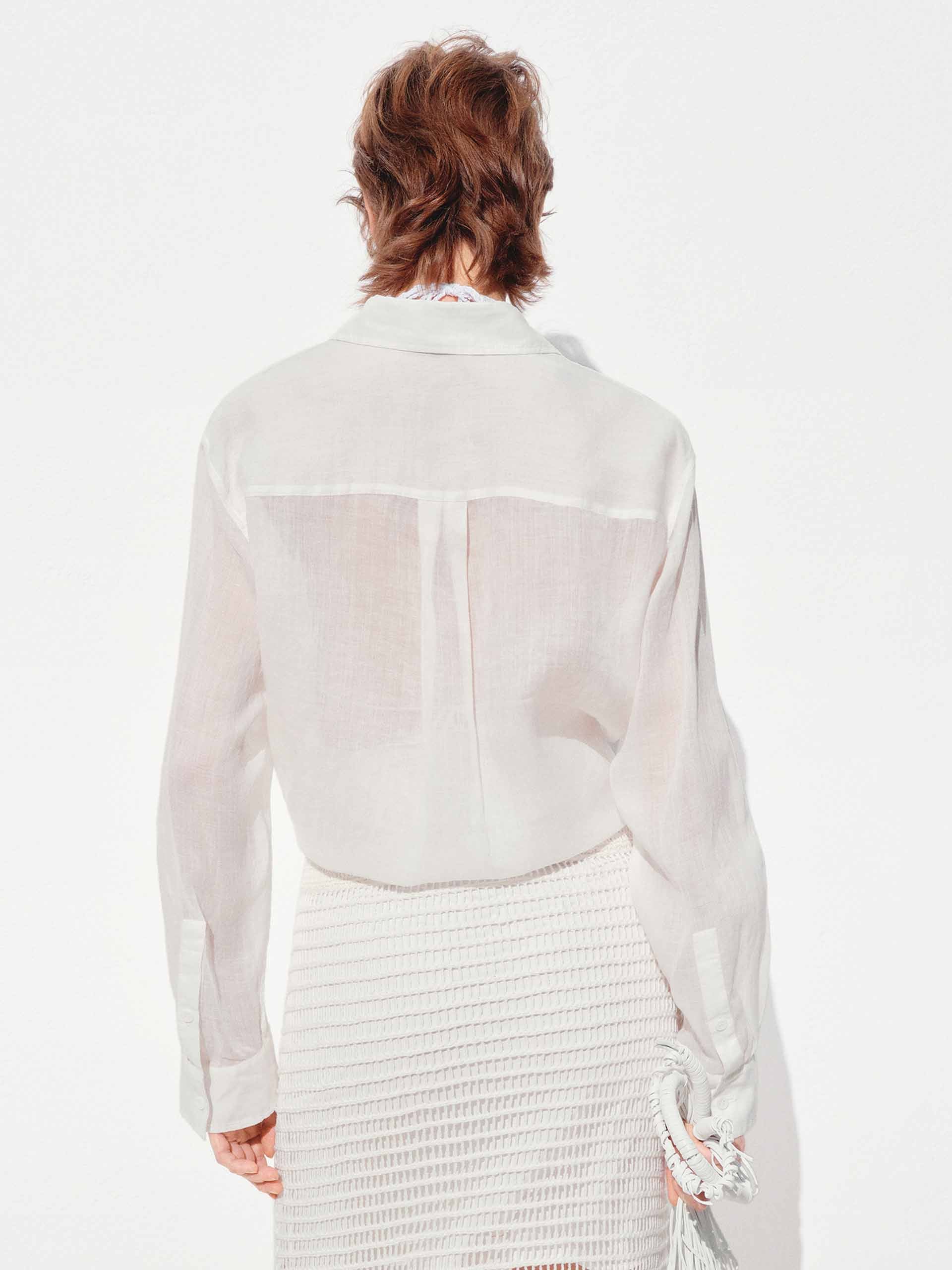 MO&Co. Women's Lightweight Ramie Shirt