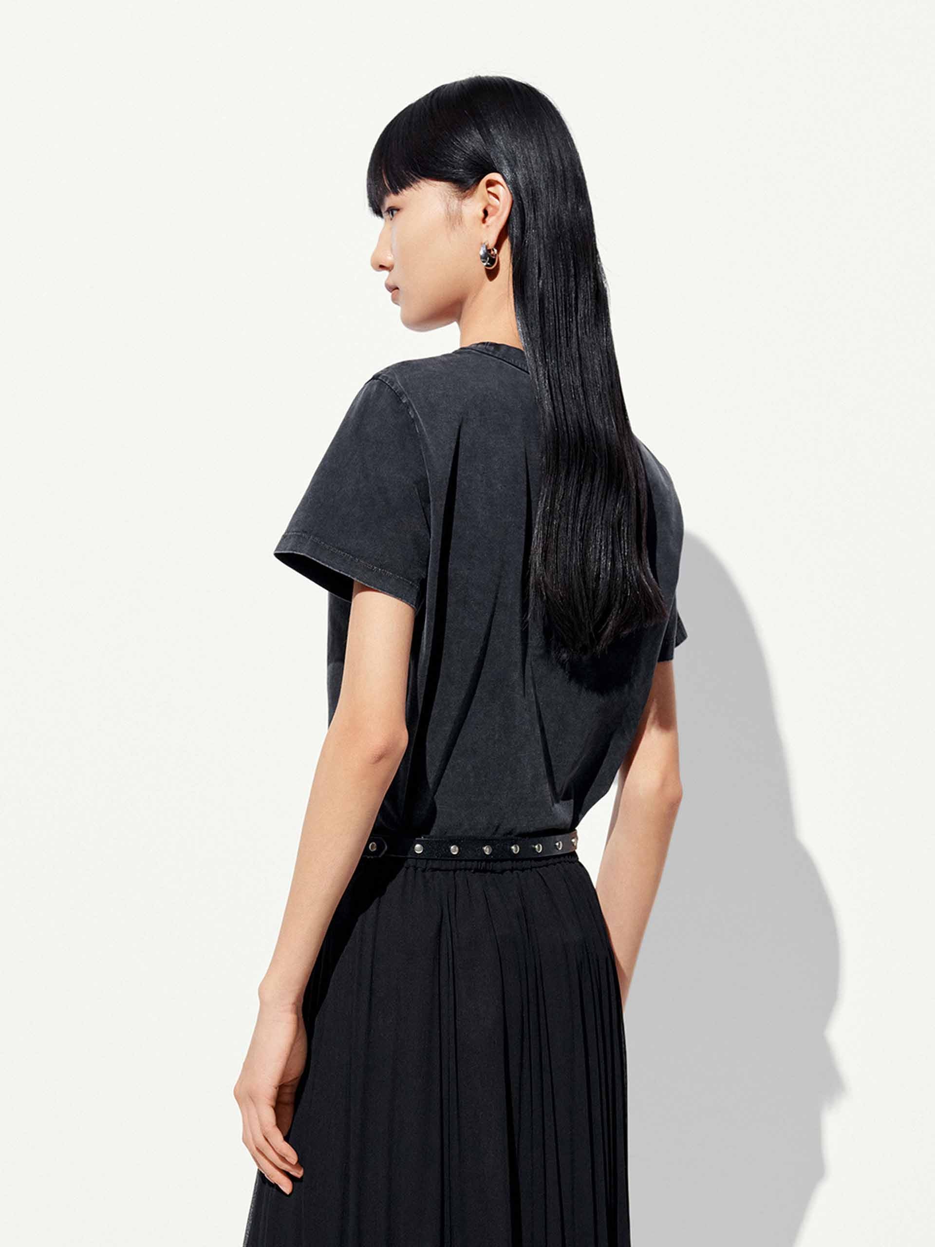 【Moco 】MEDI LLICA WHT NS TEE MO&Co. Women's Layered Detail Cotton T-shirt