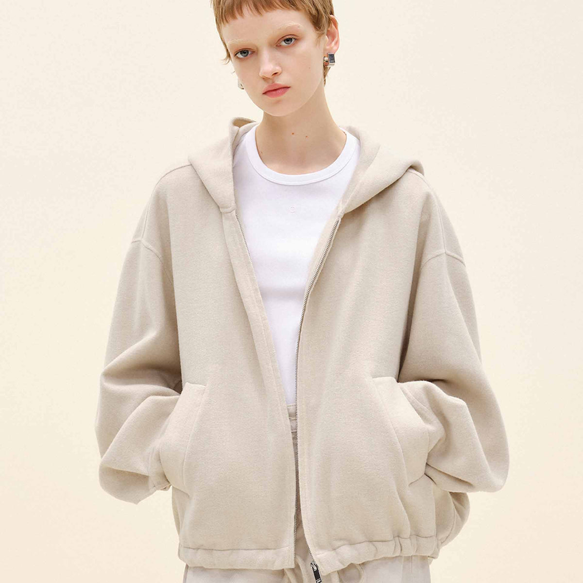 MO&Co. Women's Drawstring Hem Hooded Coat