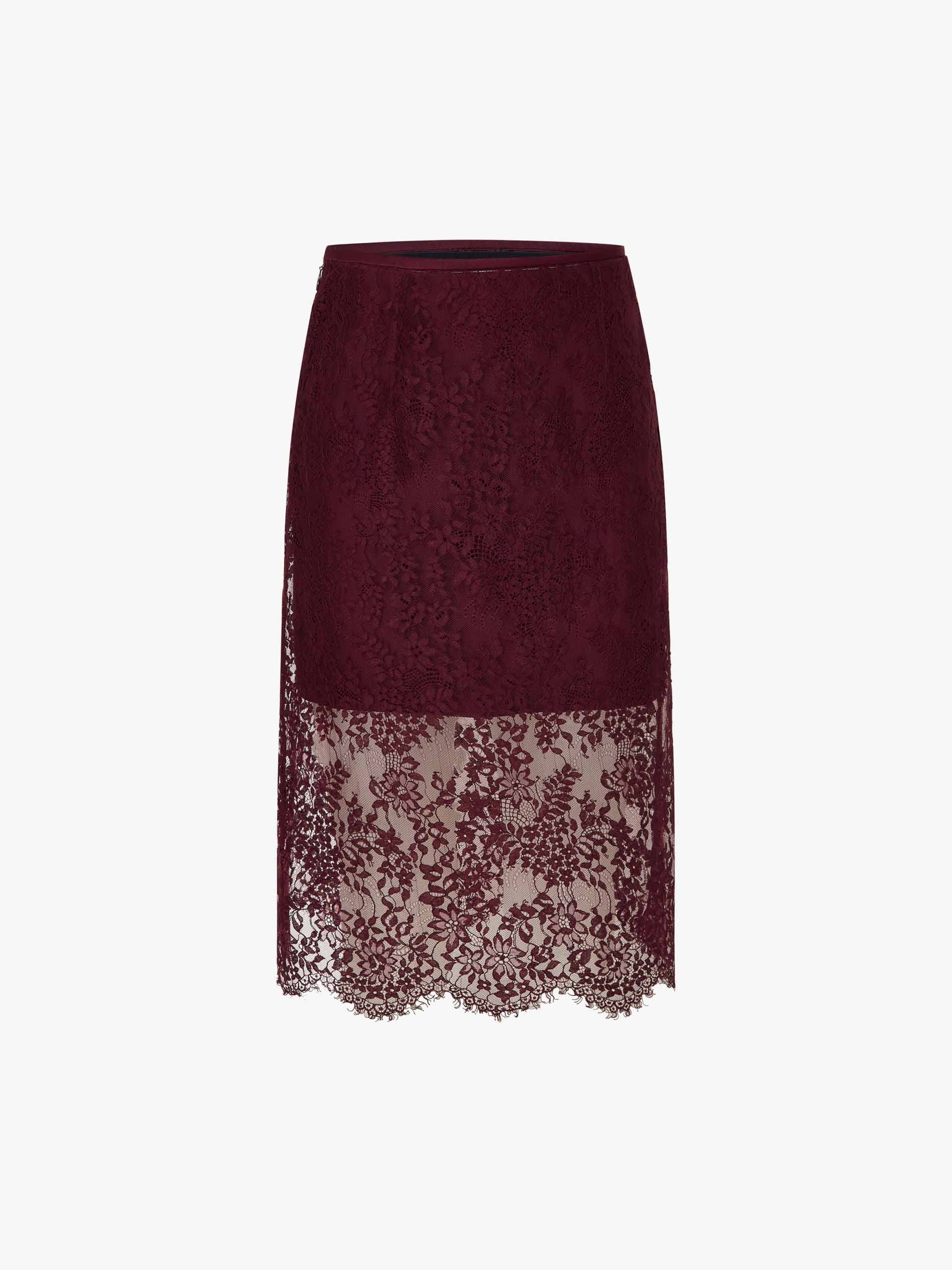 MO&Co. Women's Lace Detail Midi Skirt