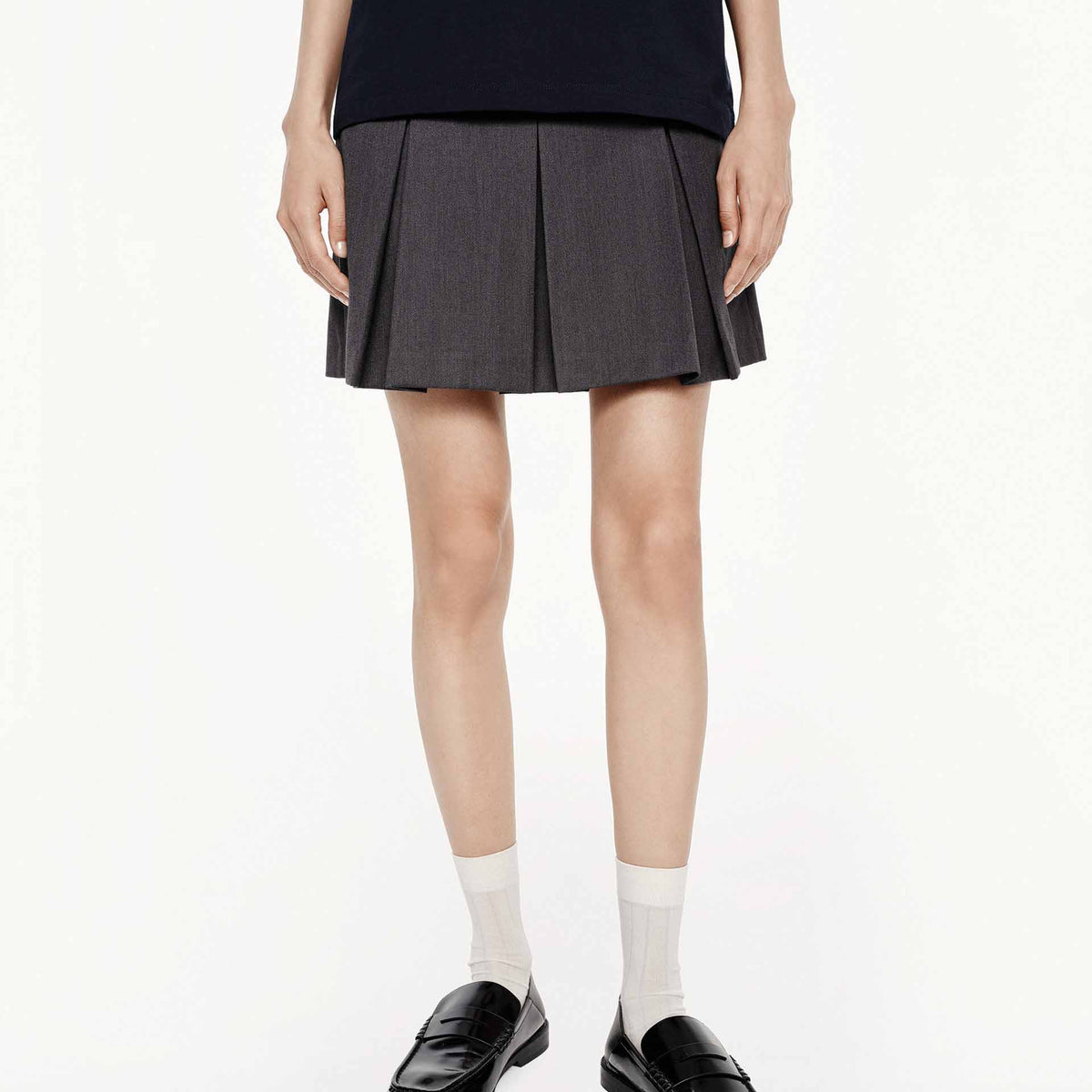 Mini Moco Unit MO&Co. Women's Zipper Pleated Mini Skirt