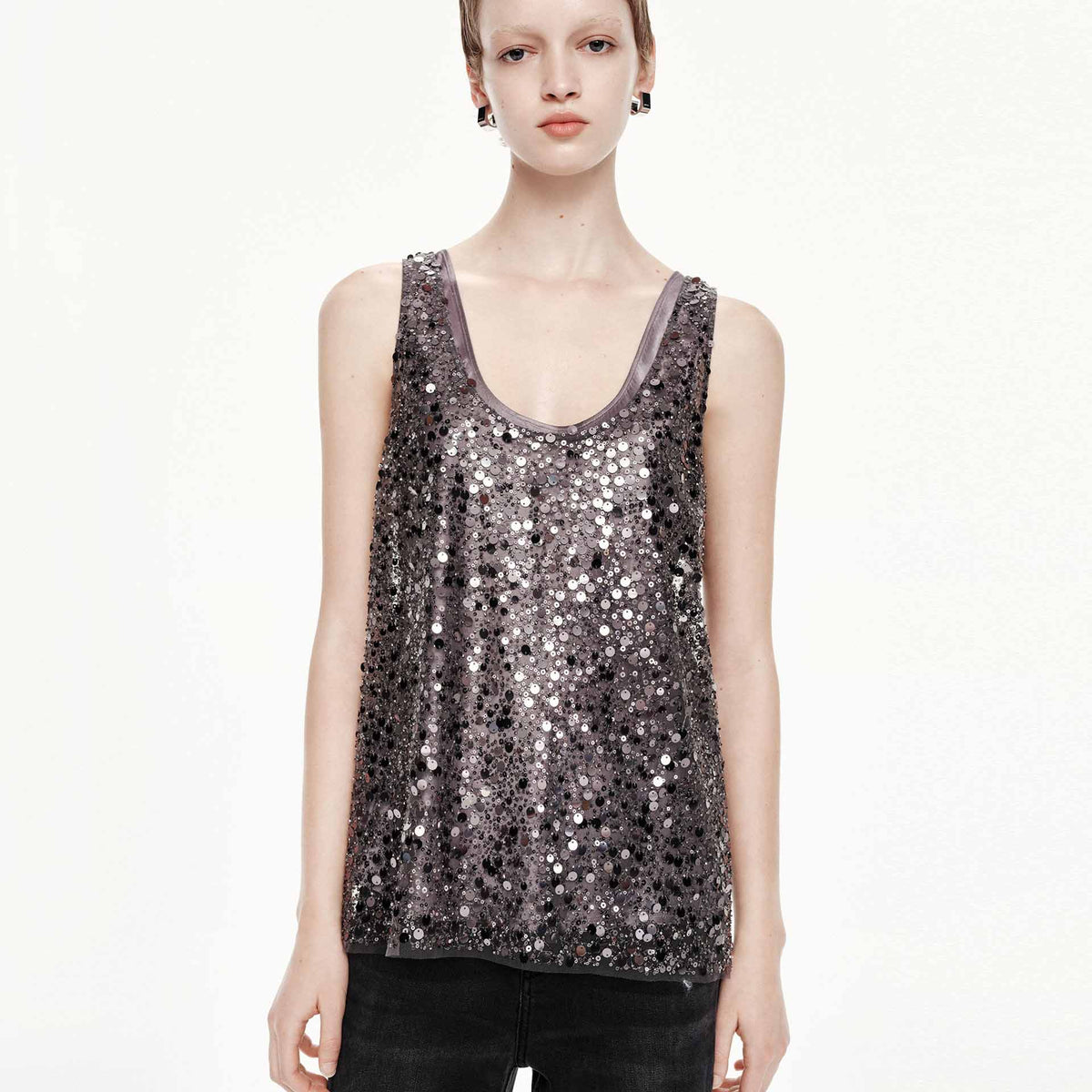 MO&Co. Women's Two-piece Sequin Top