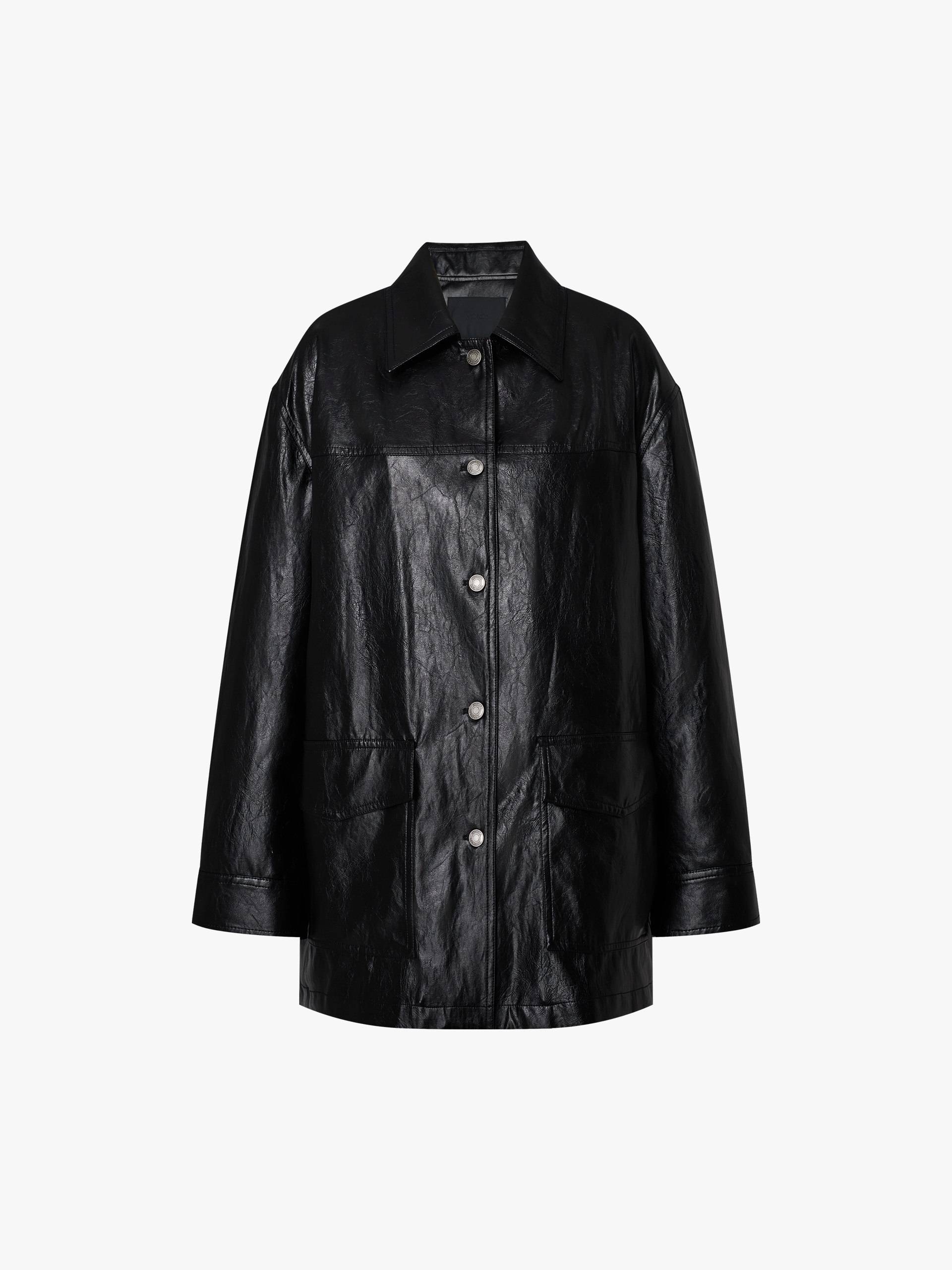 MO&Co. Women's Button Leather Down Jacket