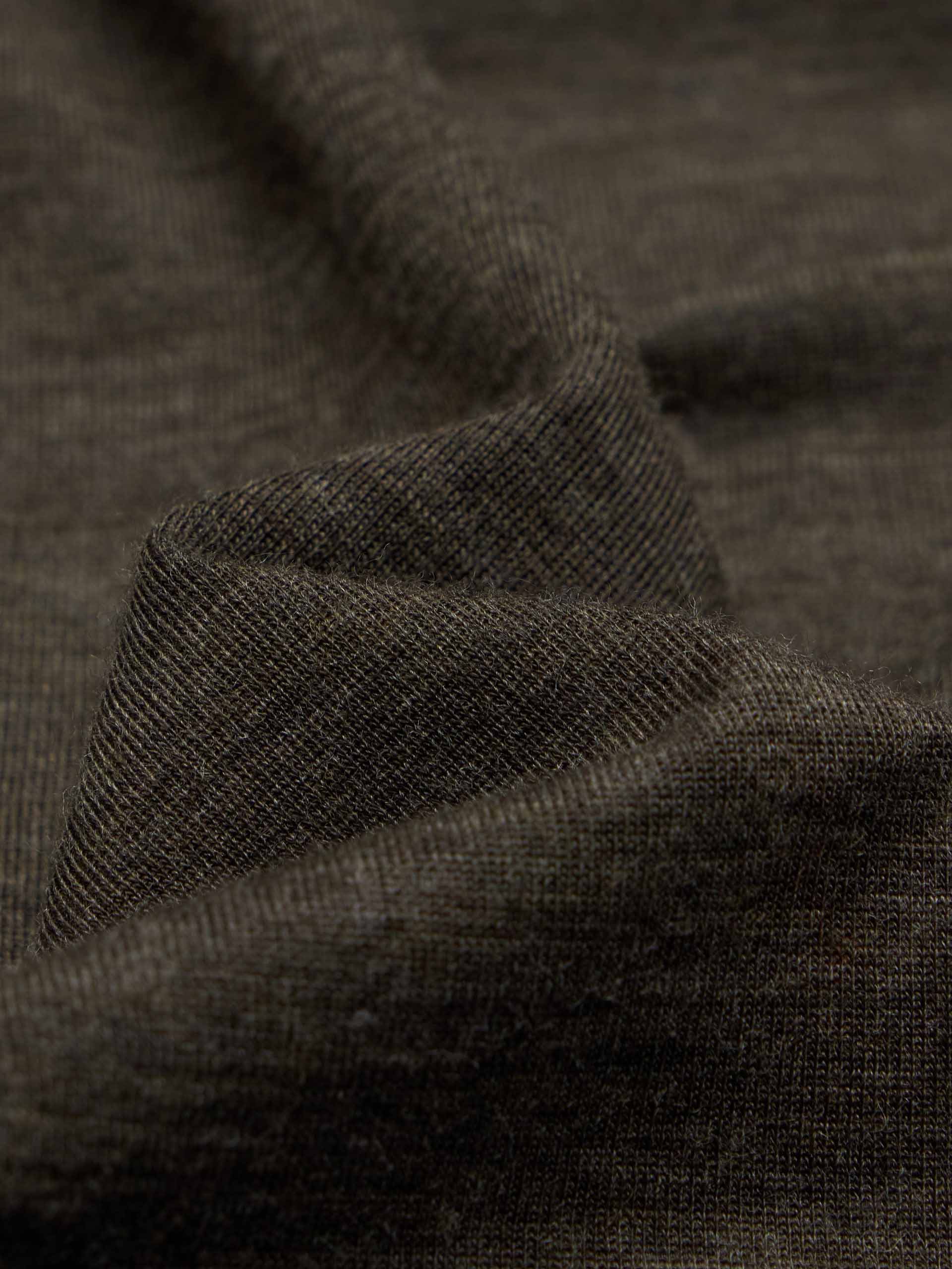 MO&Co. Women's Button Closure Wool Blend Fitted Turtleneck Blouse in Olive