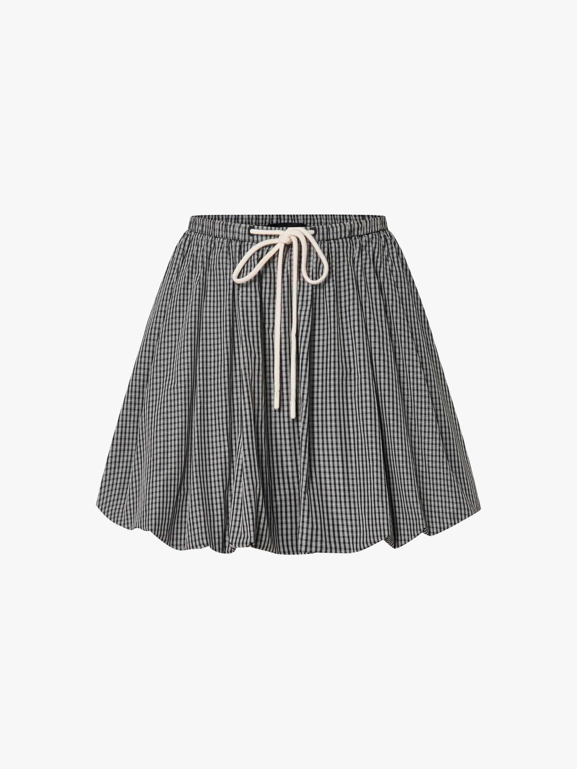 MO&Co. Women's Contrast Plaid Balloon Skirt