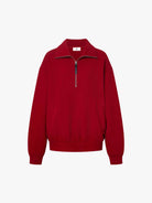 MO&Co. Women's Dropped Shoulder Hoodie – Side Pockets in Red