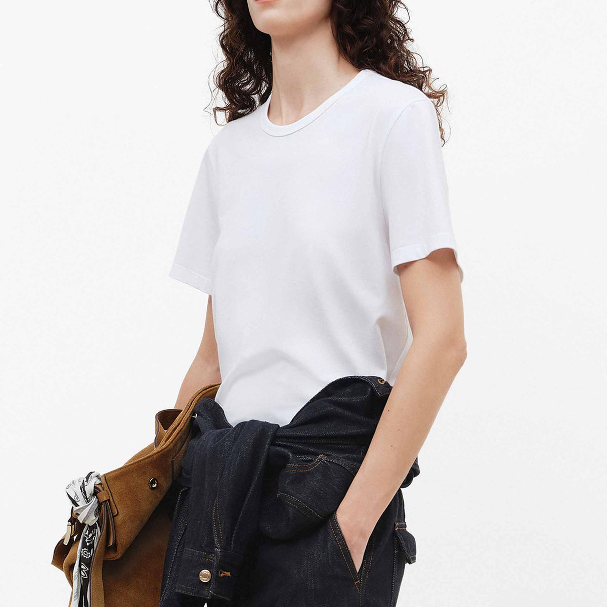 MO&Co. Women's Back Label Basic T-shirt