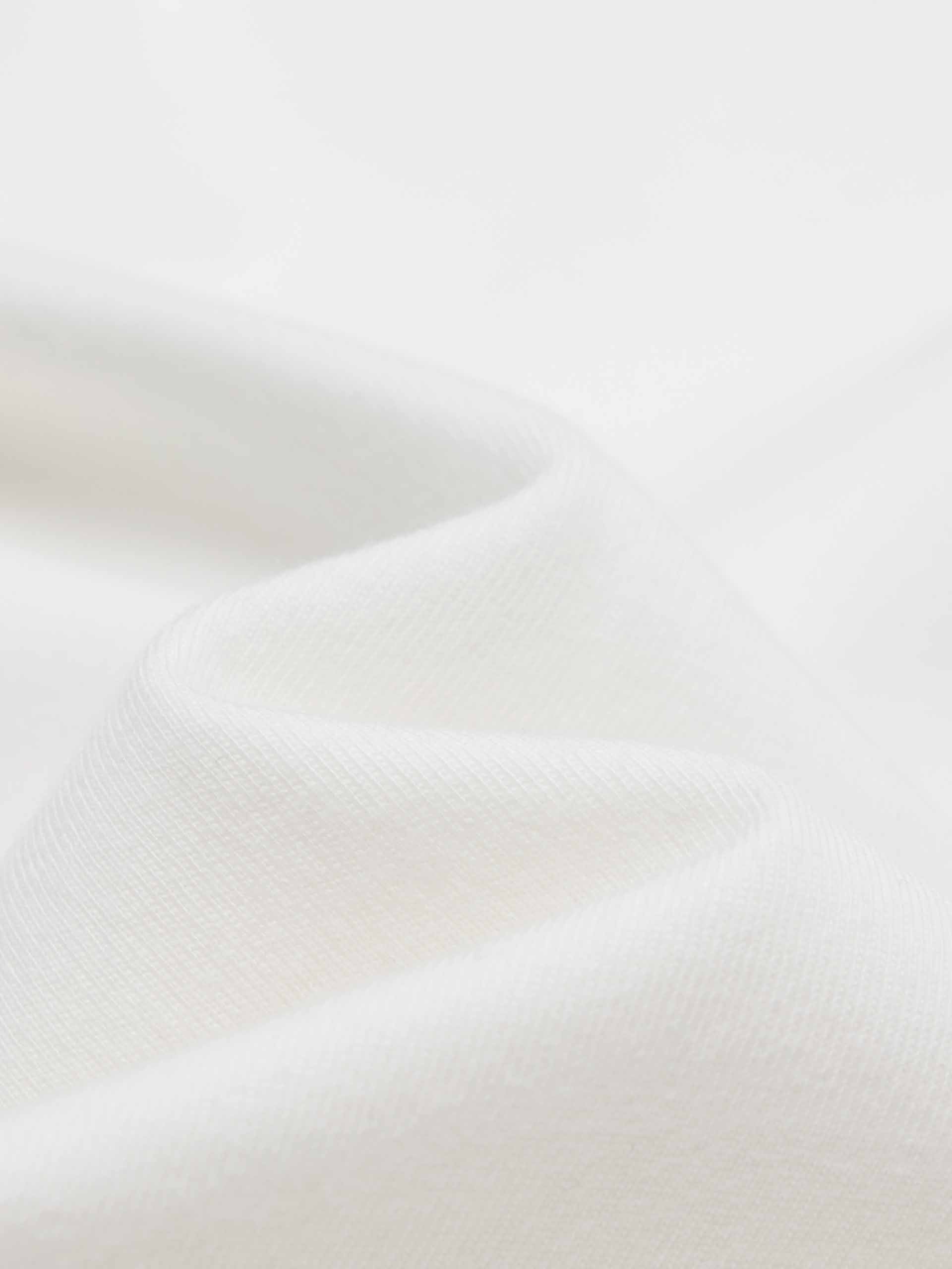 MO&Co. Fitted Cotton Blend Tee with Side Waist Pleat in White
