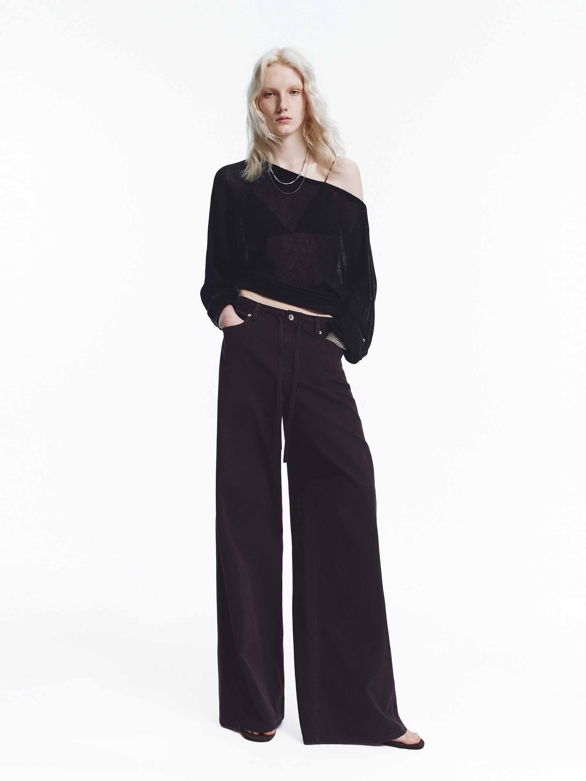MO&Co. Women's Include Alpaca Off Shoulder Top