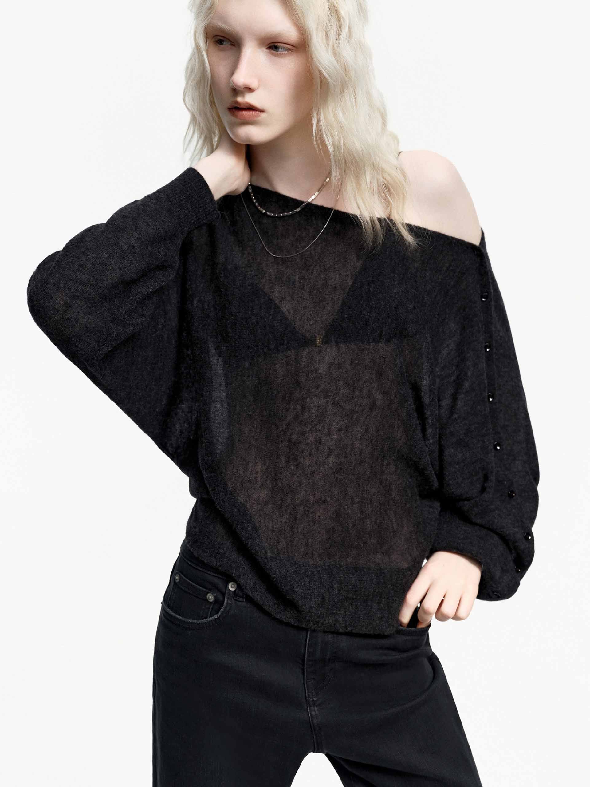 トップス mocomoc MO&Co. Women's Include Alpaca Off Shoulder Top