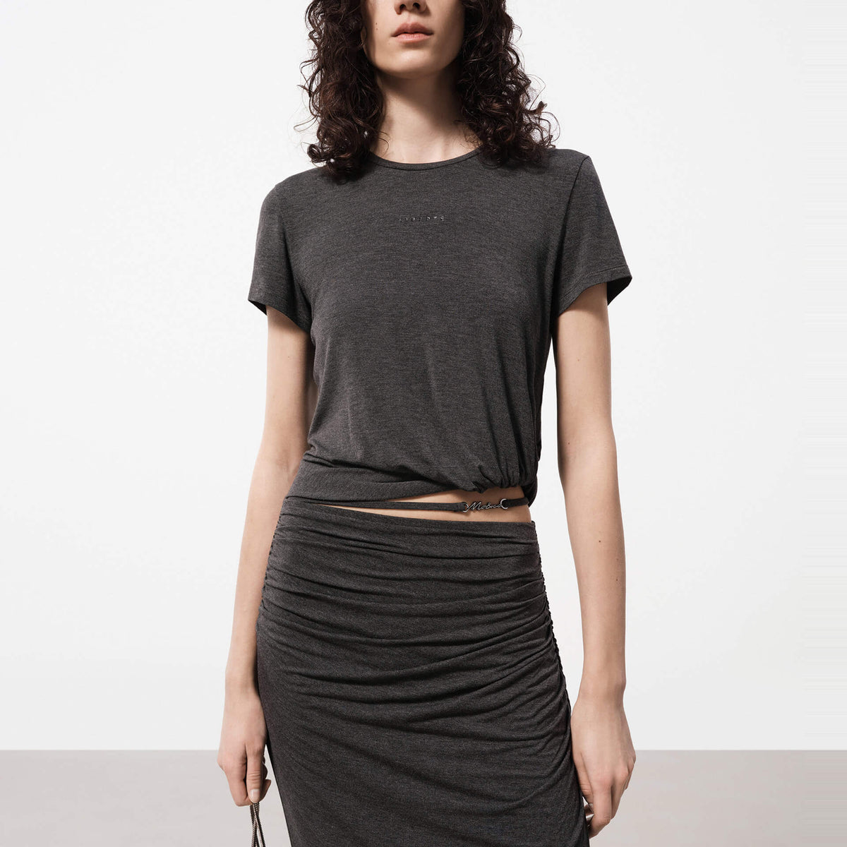 MO&Co. Women's Side Pleated Twist T-shirt