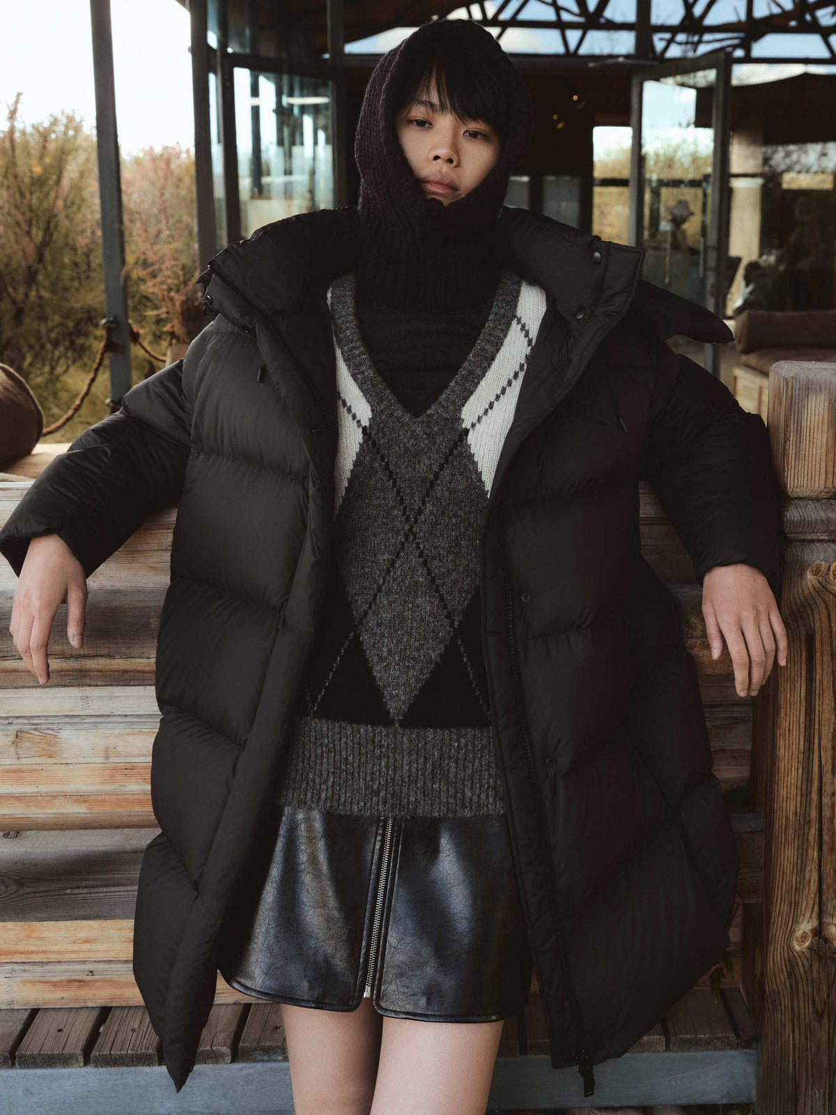 Midi Length Down Puffer Coat main image 0