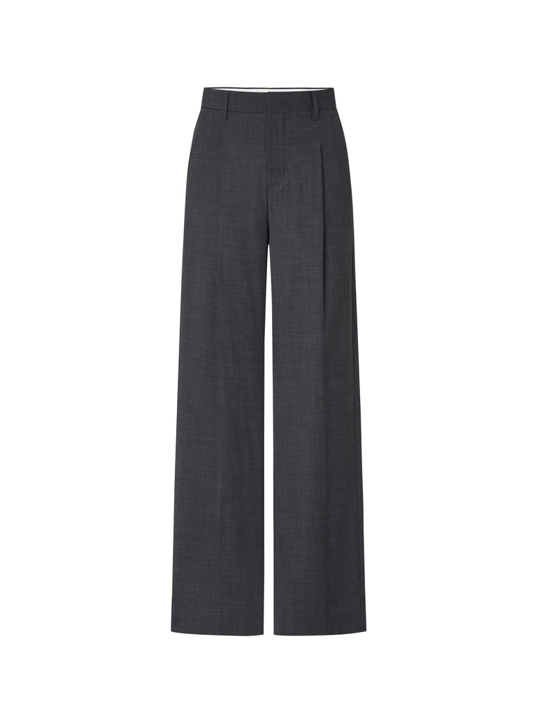 MO&Co. Women's High-rise Tailored Pleated Suit Pants in Grey