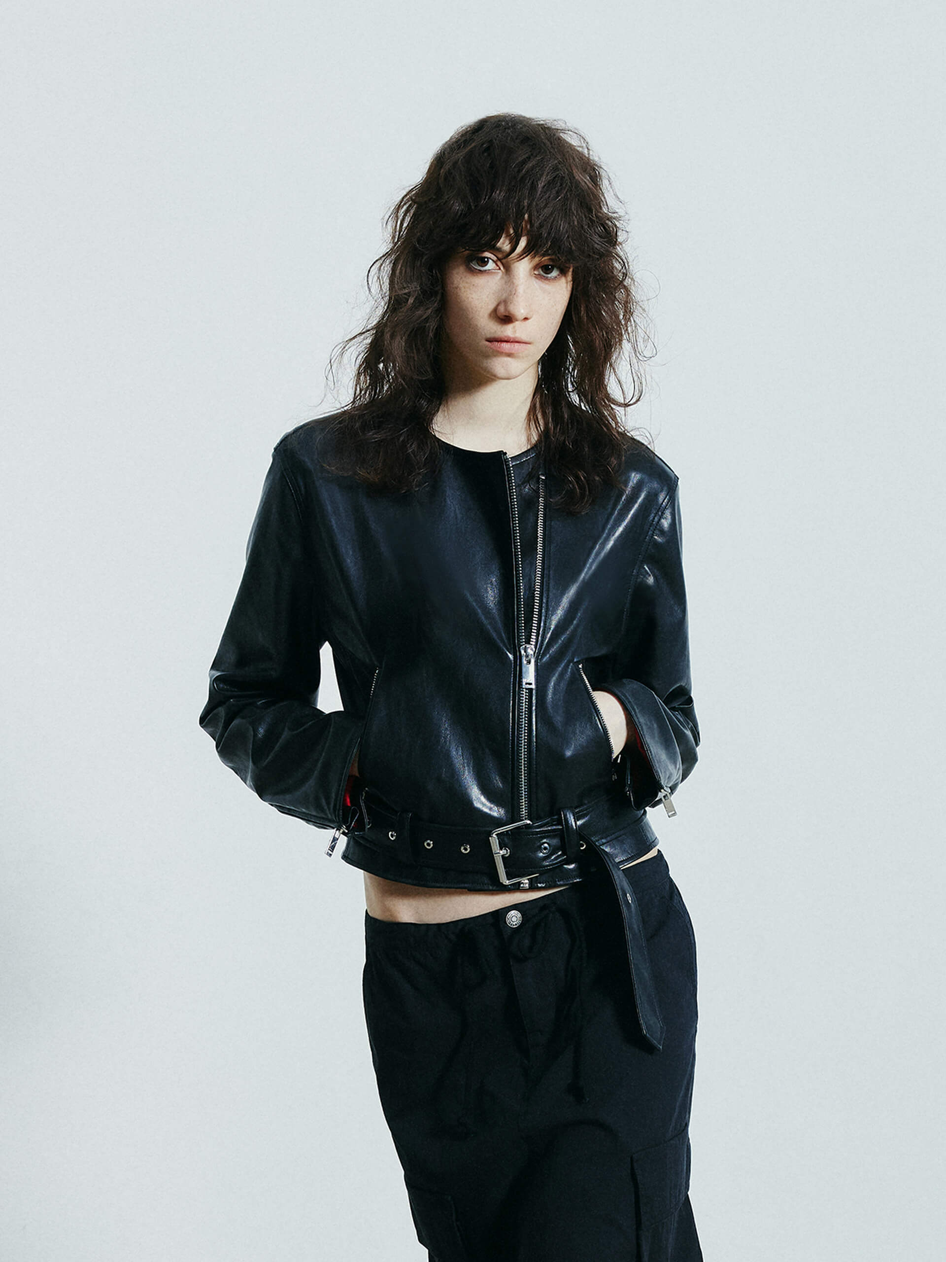 MO&Co. Women's Faux Leather Moto Jacket