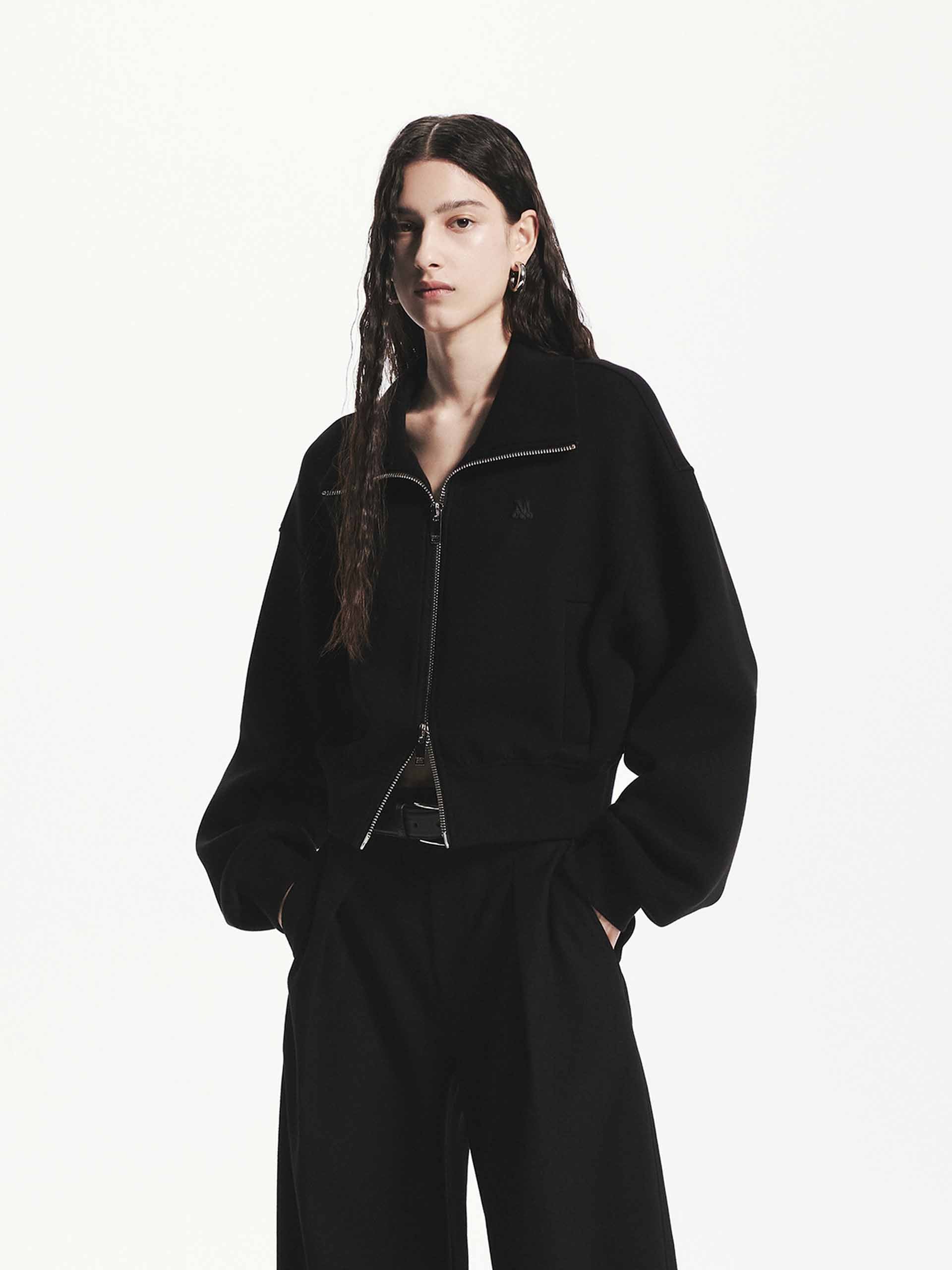 MO&Co. Women's Zip Closure Cropped Jacket