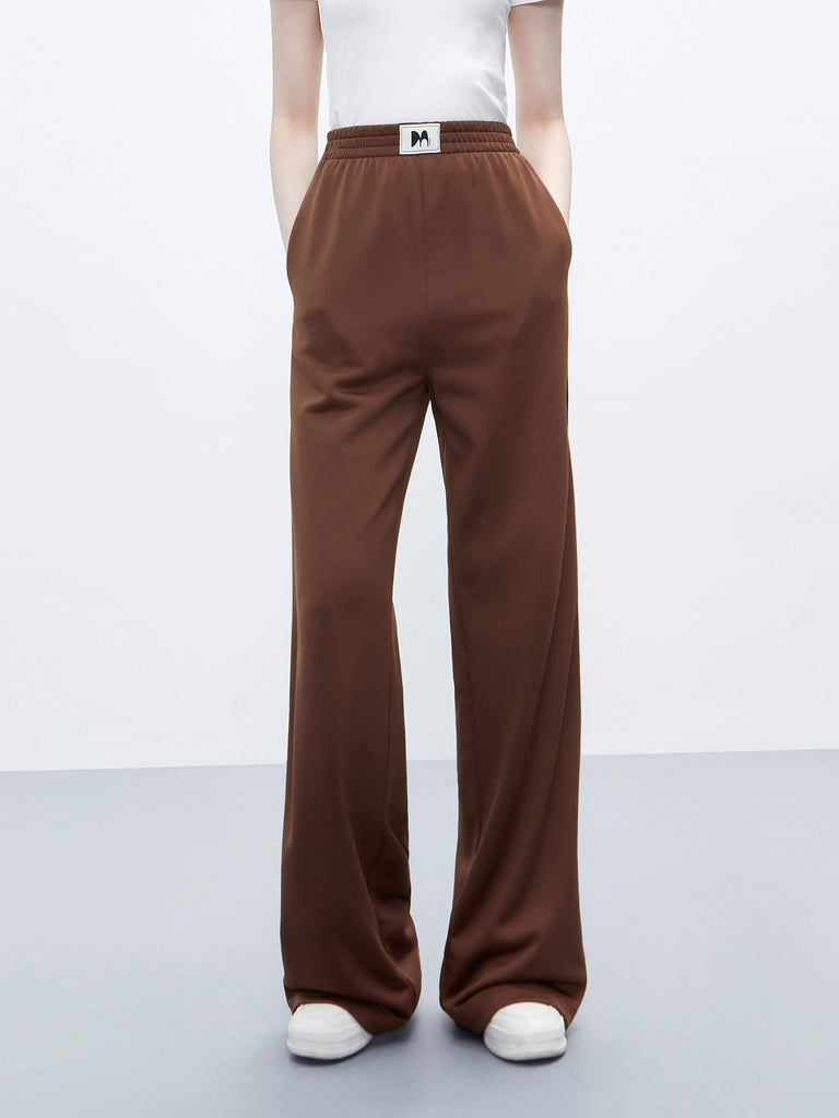 MO&Co. Women's Elasticated Waist Straight Leg Sweatpants Track Pants in Brown