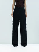 MO&Co. X Coperni Collection | Women's Paneled Detail Cargo Pants in Black