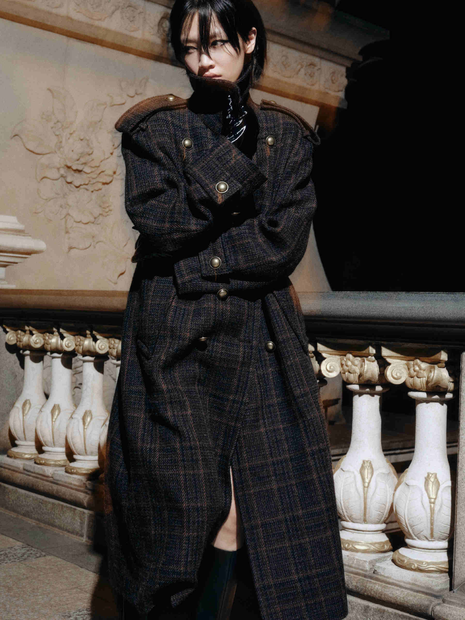 Checked Wool Overcoat1