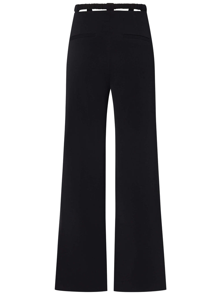 MO&Co. Women's Black Cut out Waistband Straight Pants