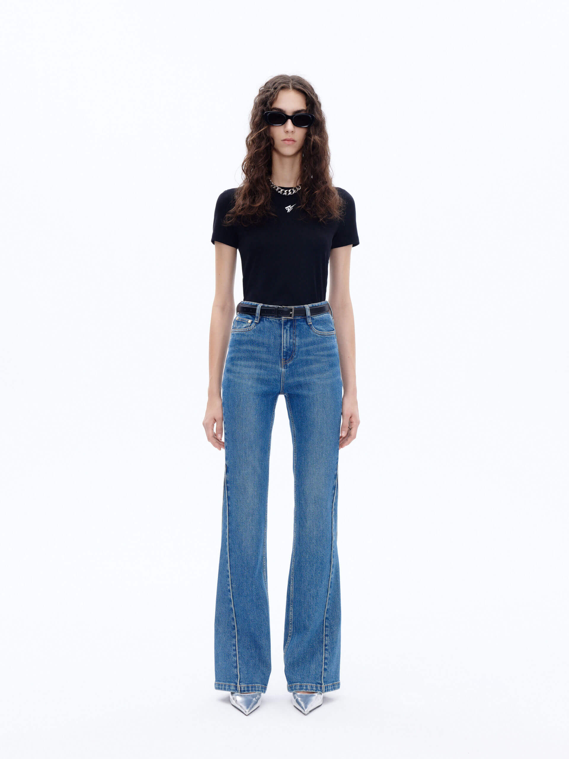 Mid-rise Waist Flared Jeans