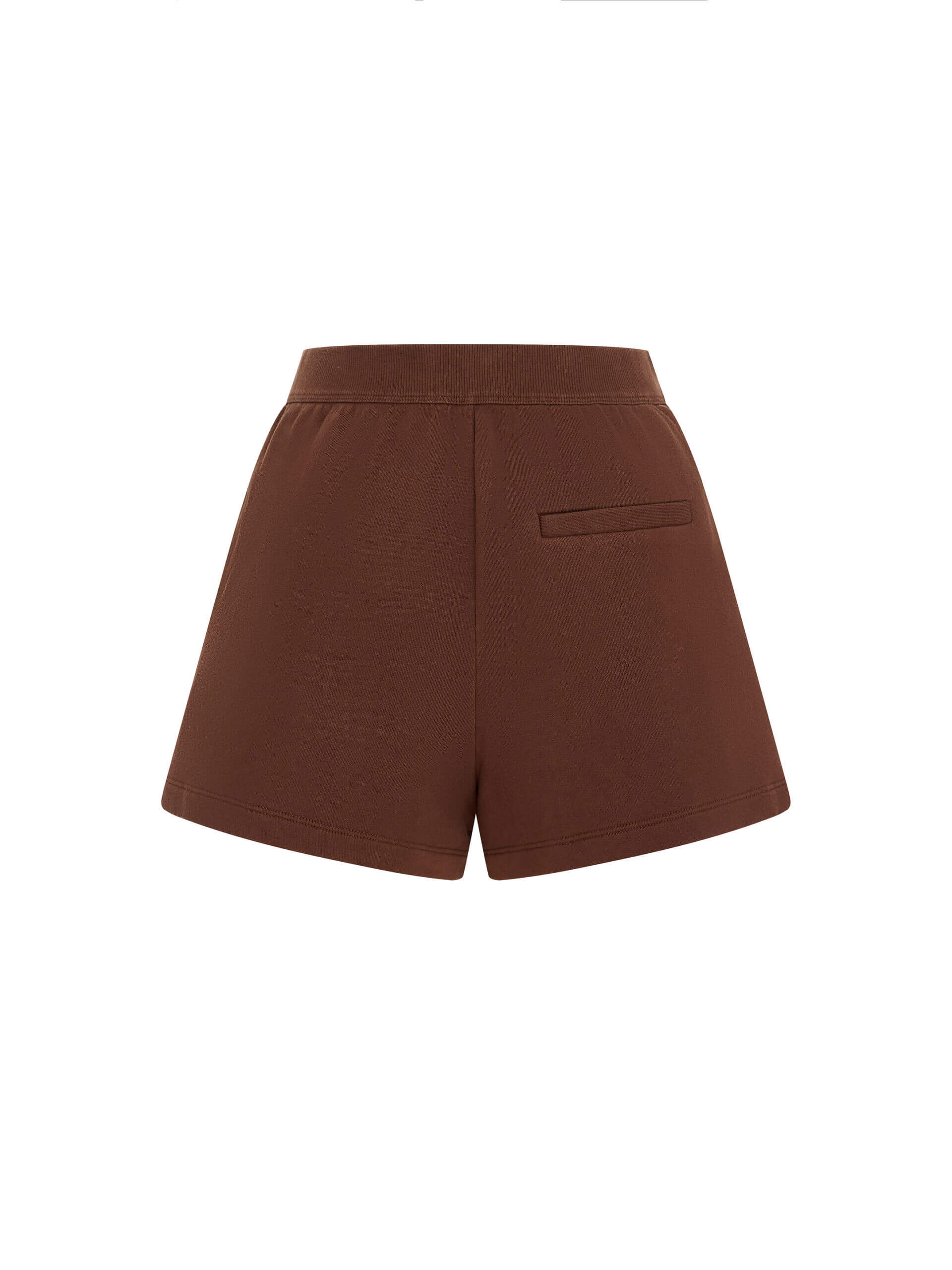 MO&Co. Women's Brown Cotton Casual Drawstring Waist Sweat Shorts