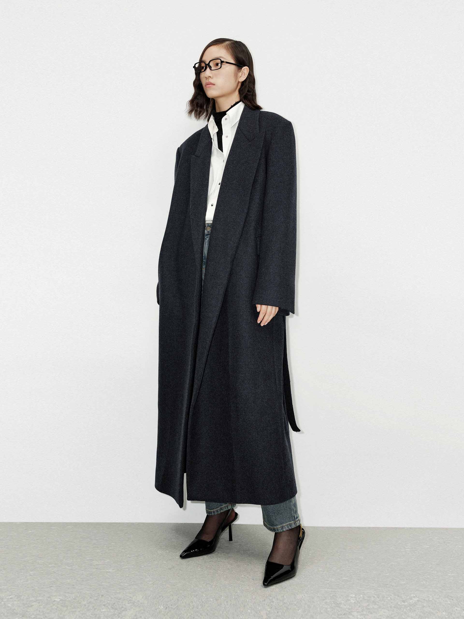 MO&Co. Women's Merino Wool Long Coat