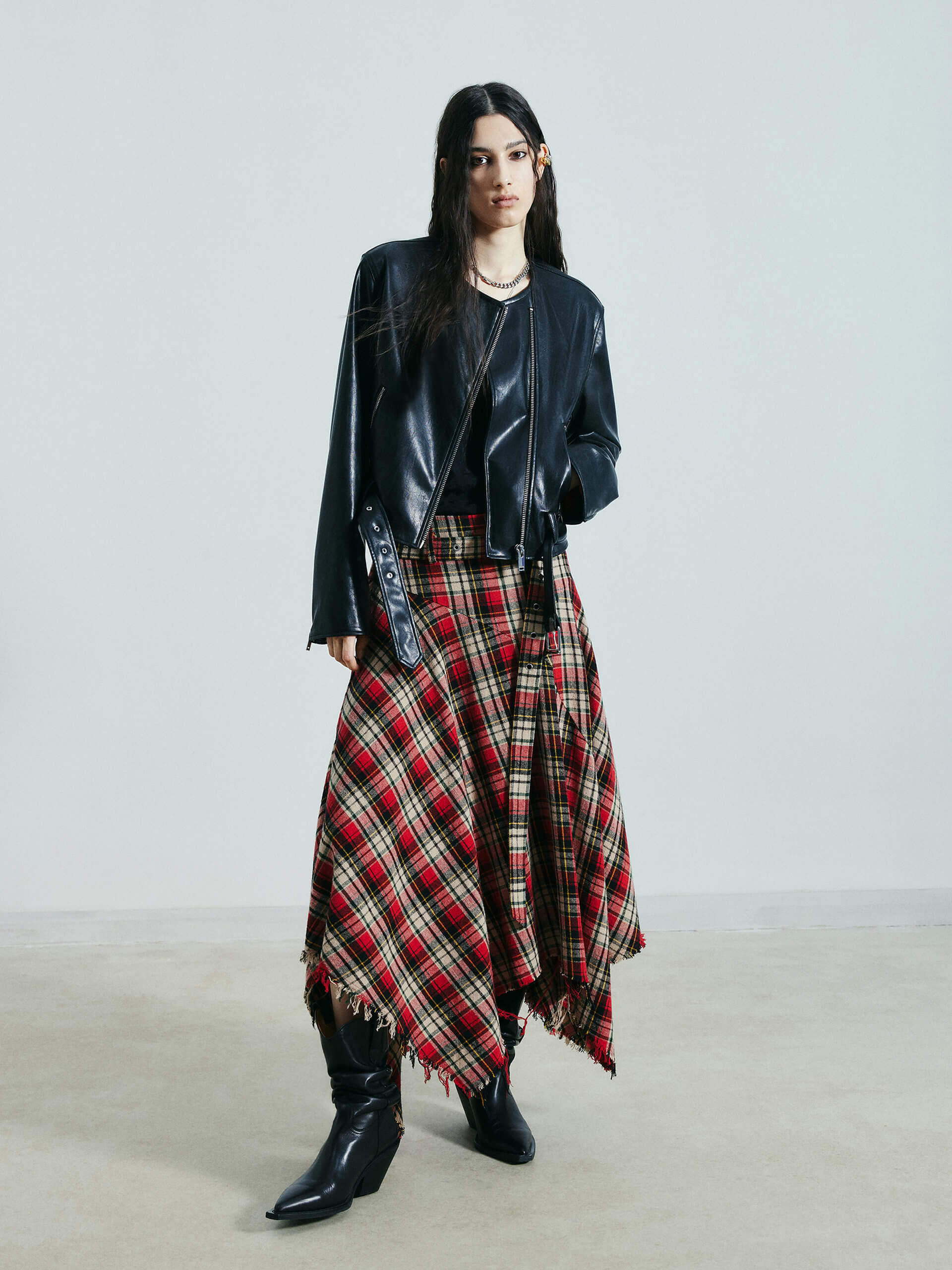 MO&Co. Women's Faux Leather Moto Jacket