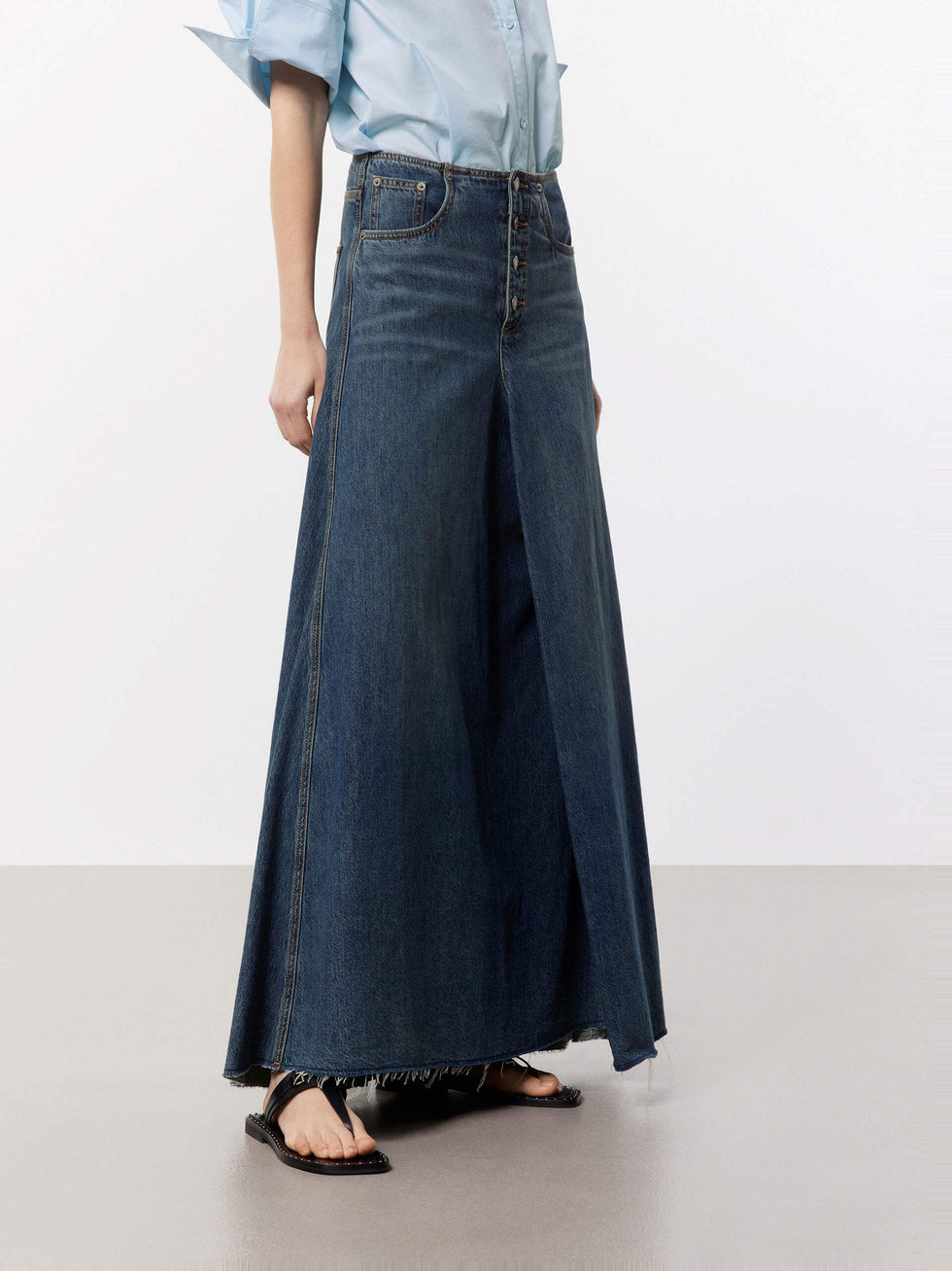 MO&Co. Women's Aline Maxi Denim Skirt — free download