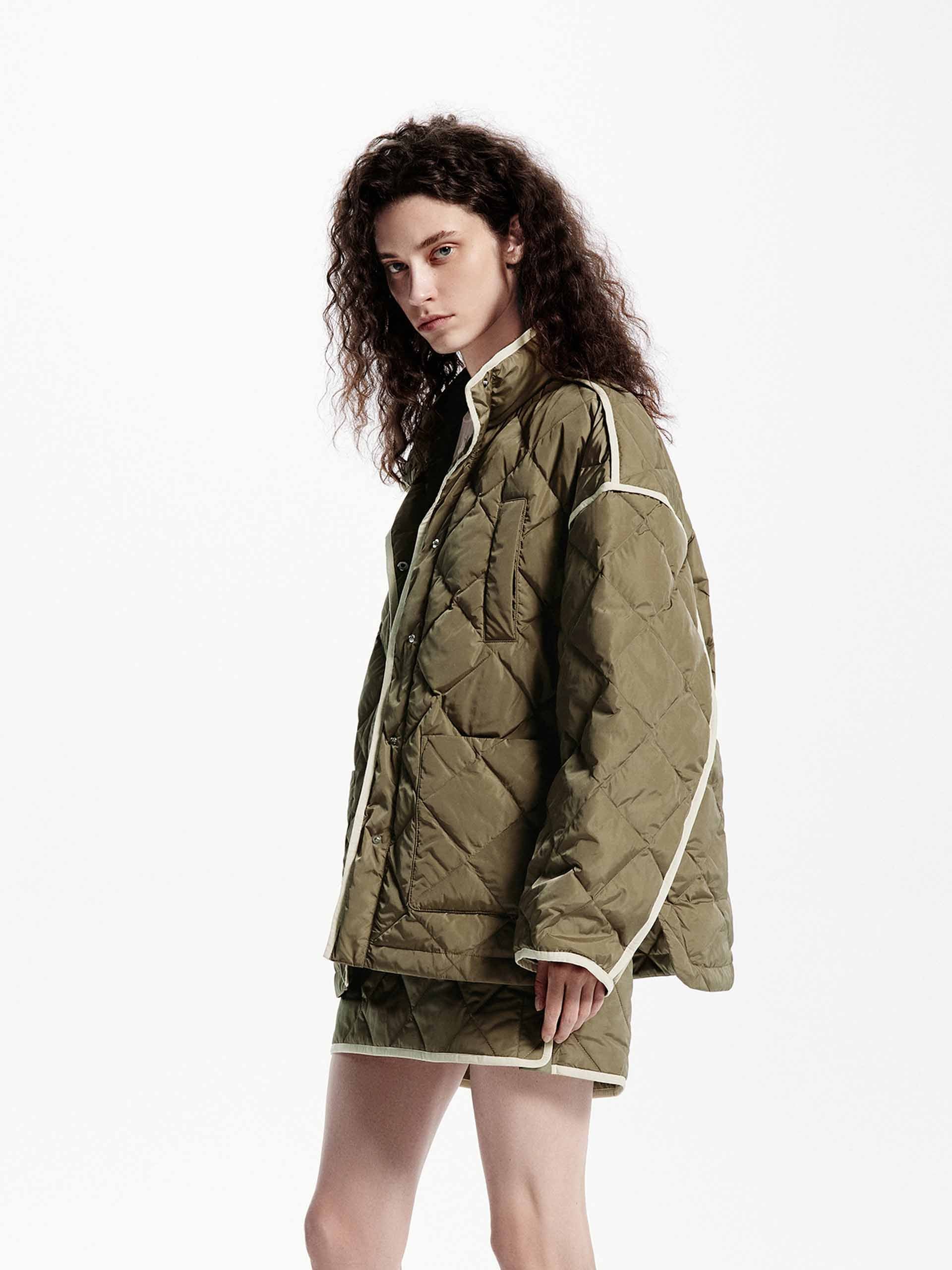 MO&Co. Women's Contrast Quilted Down Jacket