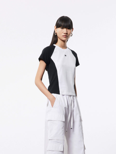 Babyhug Single Jersey Knit Half Raglan Sleeves T-Shirt & Shorts Set With Vehicle & Rainbow Embroidery - White & Red