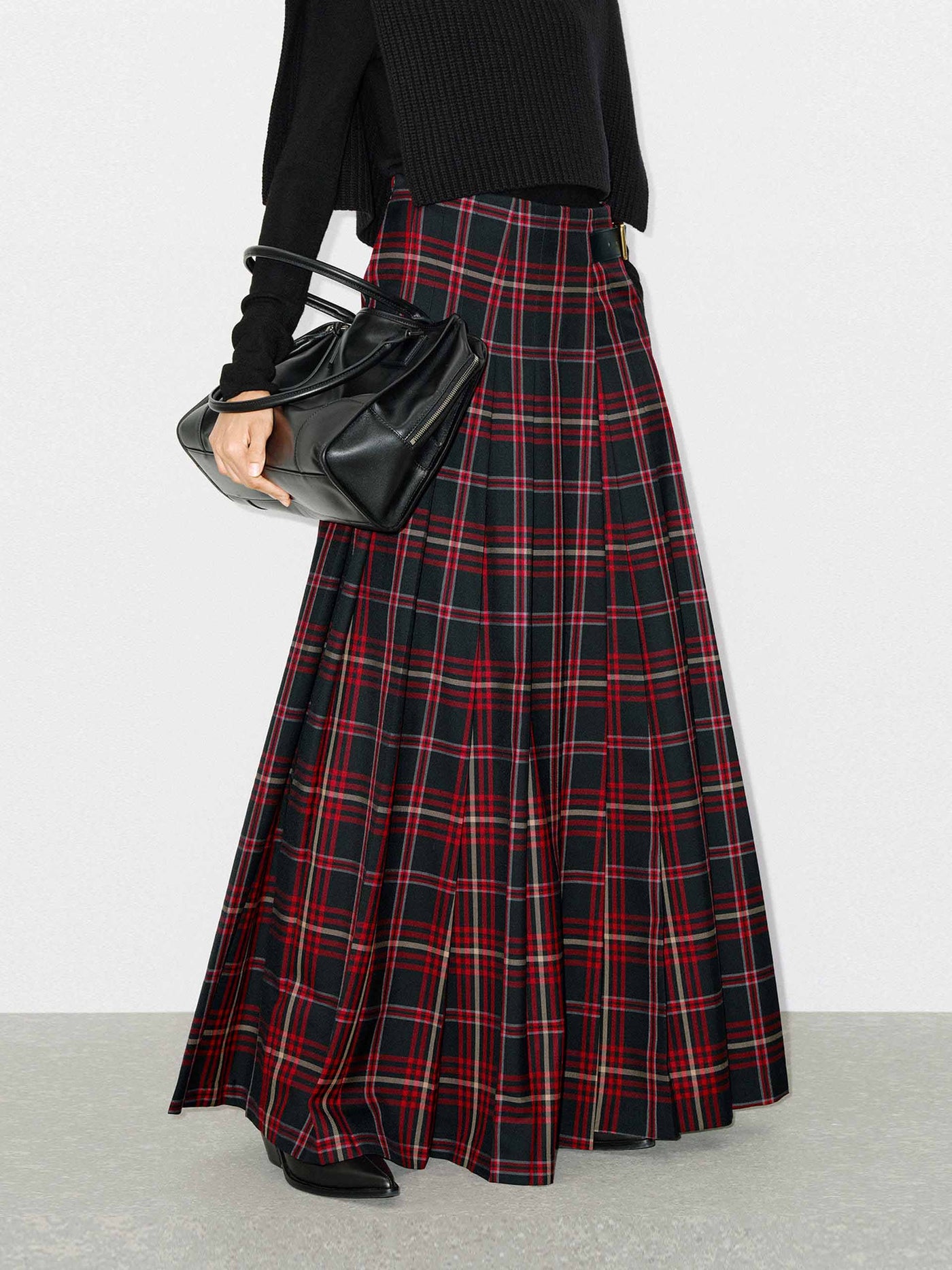 CHIC POLKA FLOW WOVEN FULL MAXI SKIRT