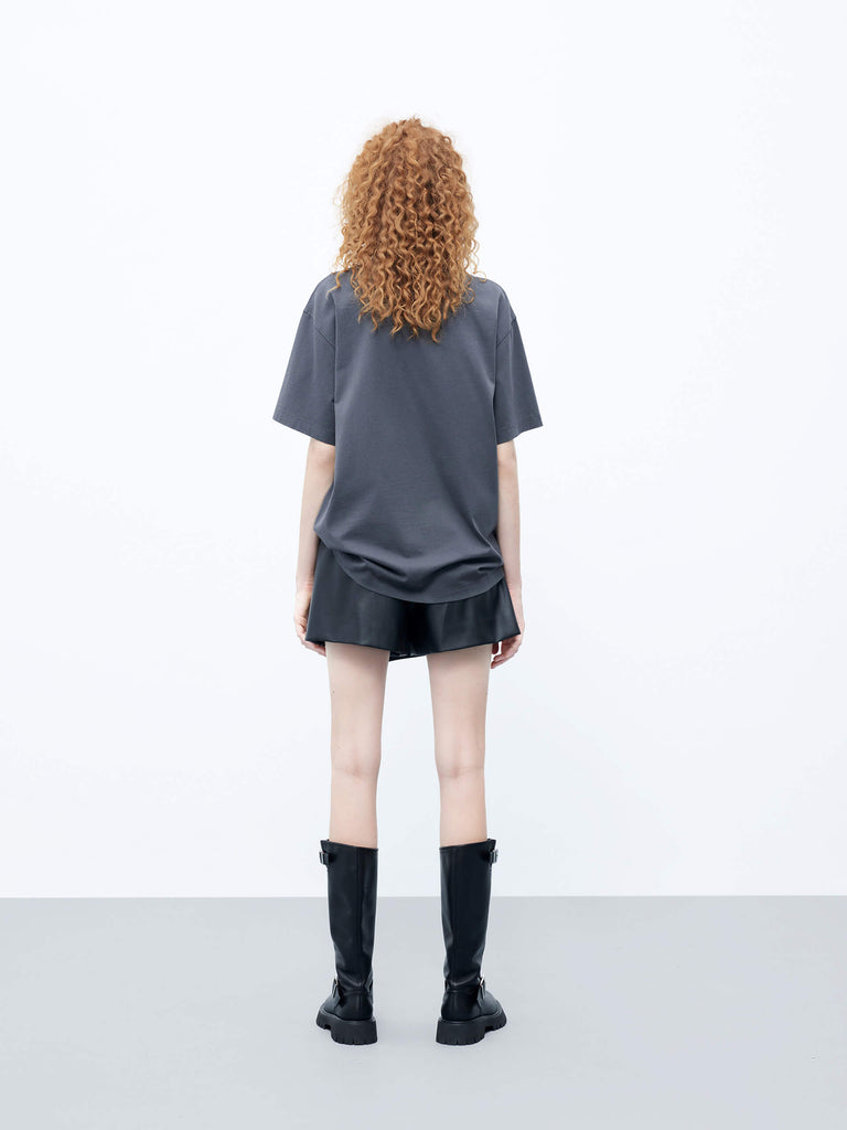 MO&Co. Women's Black Wrap Faux Leather Shorts