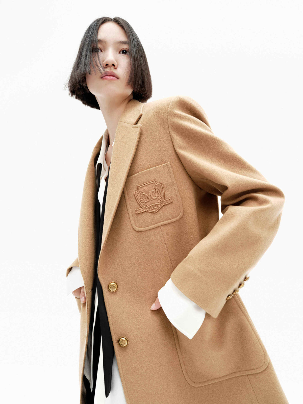 Womens Classic Grey Wool Tailored Blazer main image 1