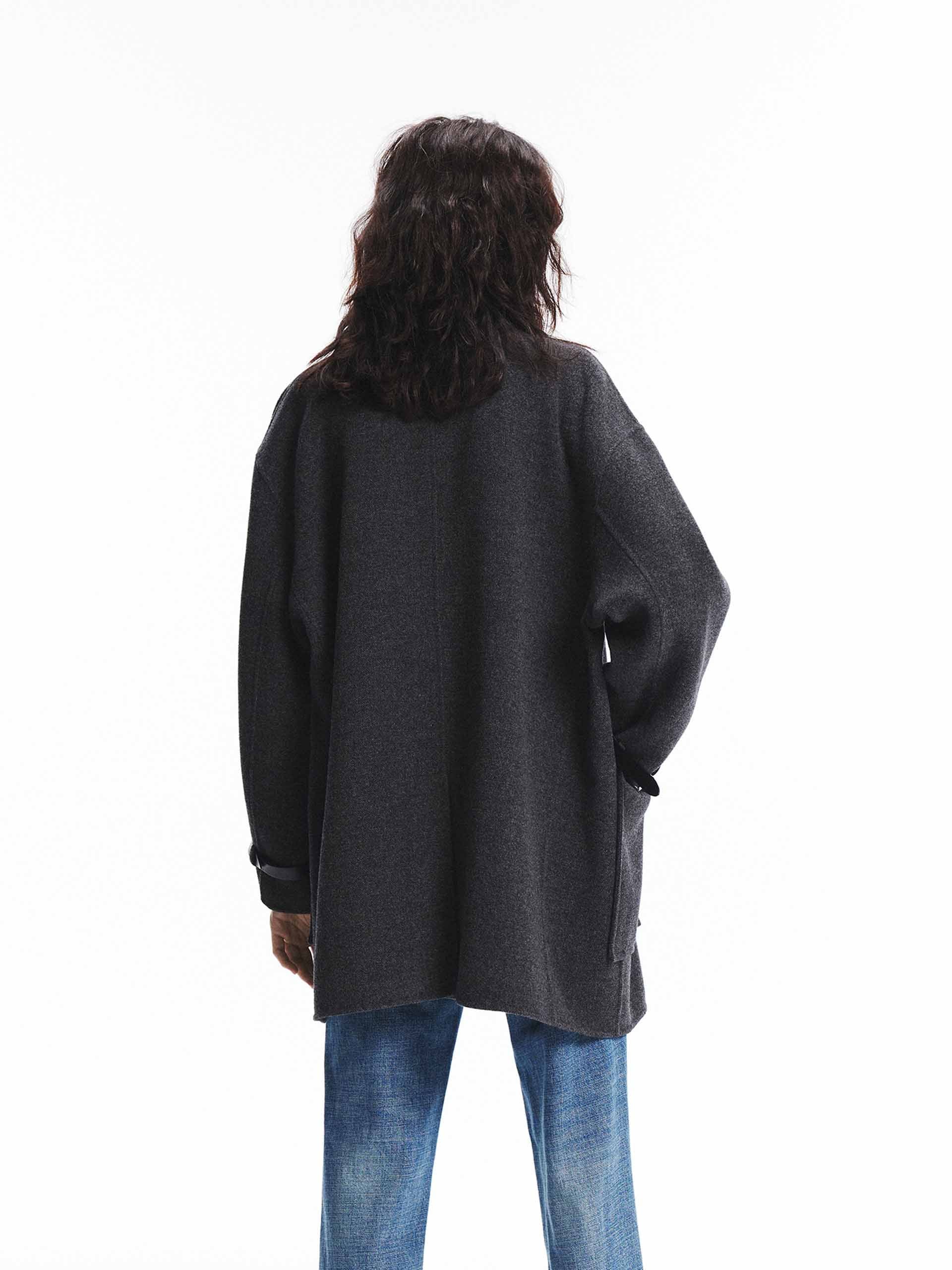 MO&Co. Women's Buckle Detail Wool Coat