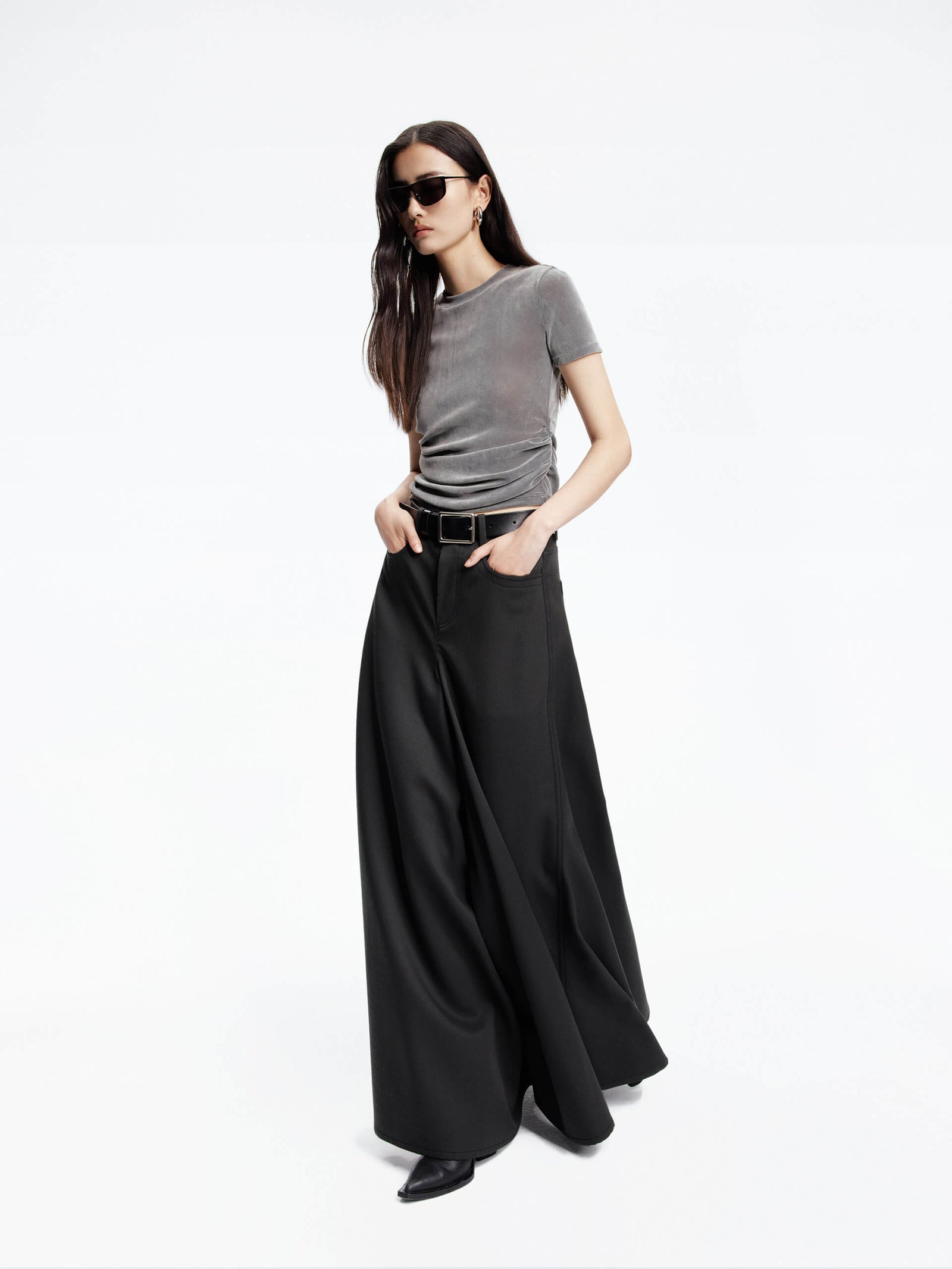 Mohair Wool Blend Sequins Women Midi Skirt main image 0