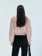 MO&Co. X Coperni Collection | Women's Wide Lapel Zip Detail Pullover in Pink