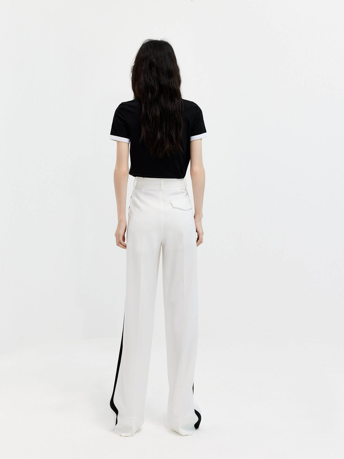 Contrast Trim Suit Pants