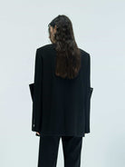 MO&Co. X Coperni Collection | Women's Paneled Detail Tailored Black Blazer